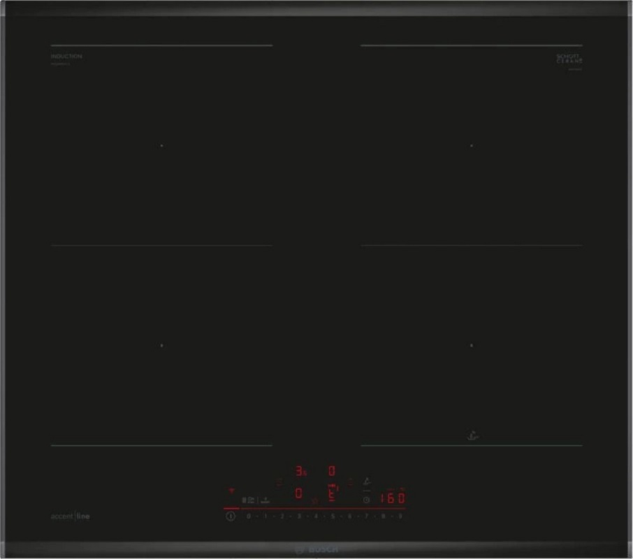 Изображение товара Индукционная варочная панель Bosch HMIL6W 60.6 см 4 конфорки черная с таймером