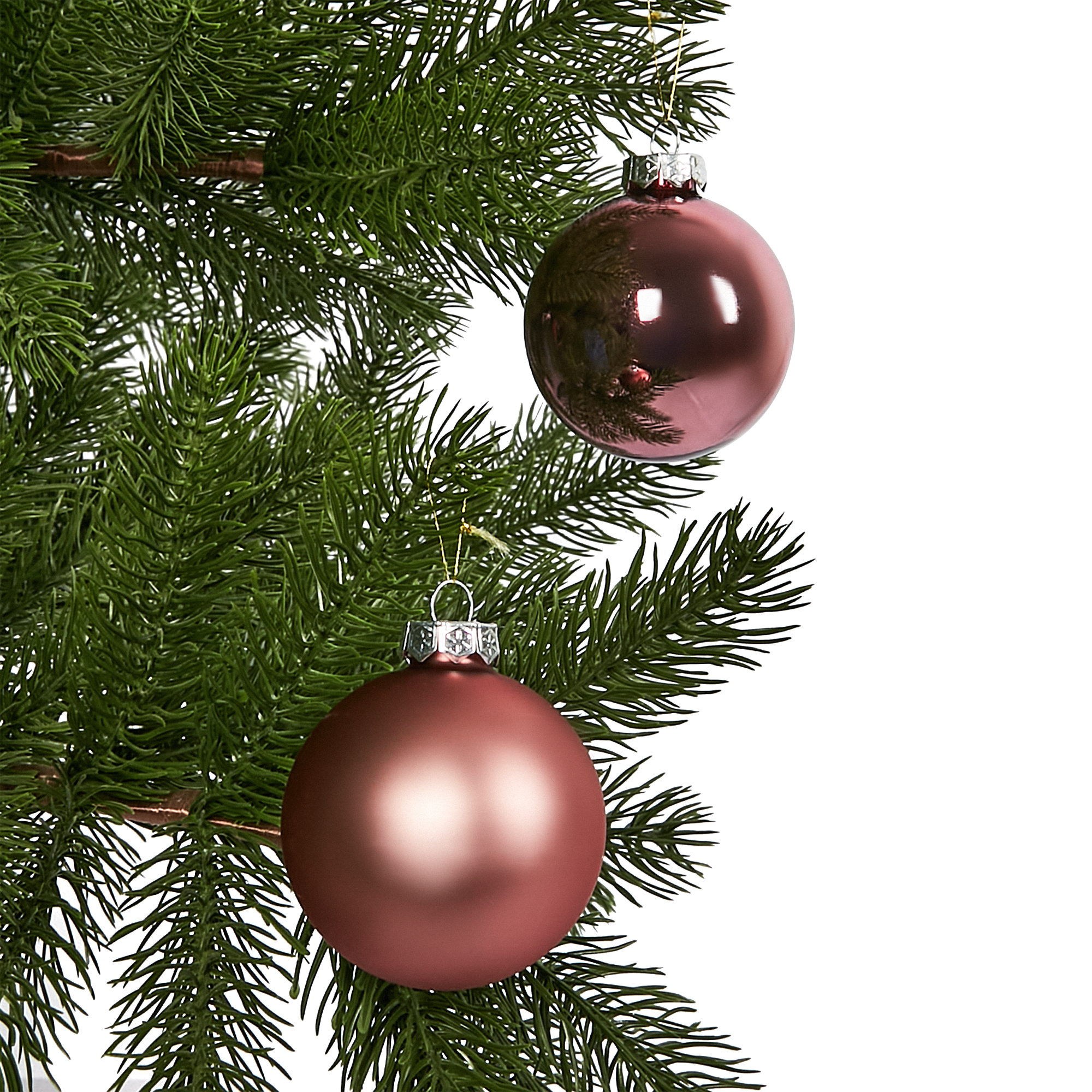 Изображение товара Набор новогодних розовых шаров Christmas 8 шт диаметром 7 см для украшения елки и интерьера