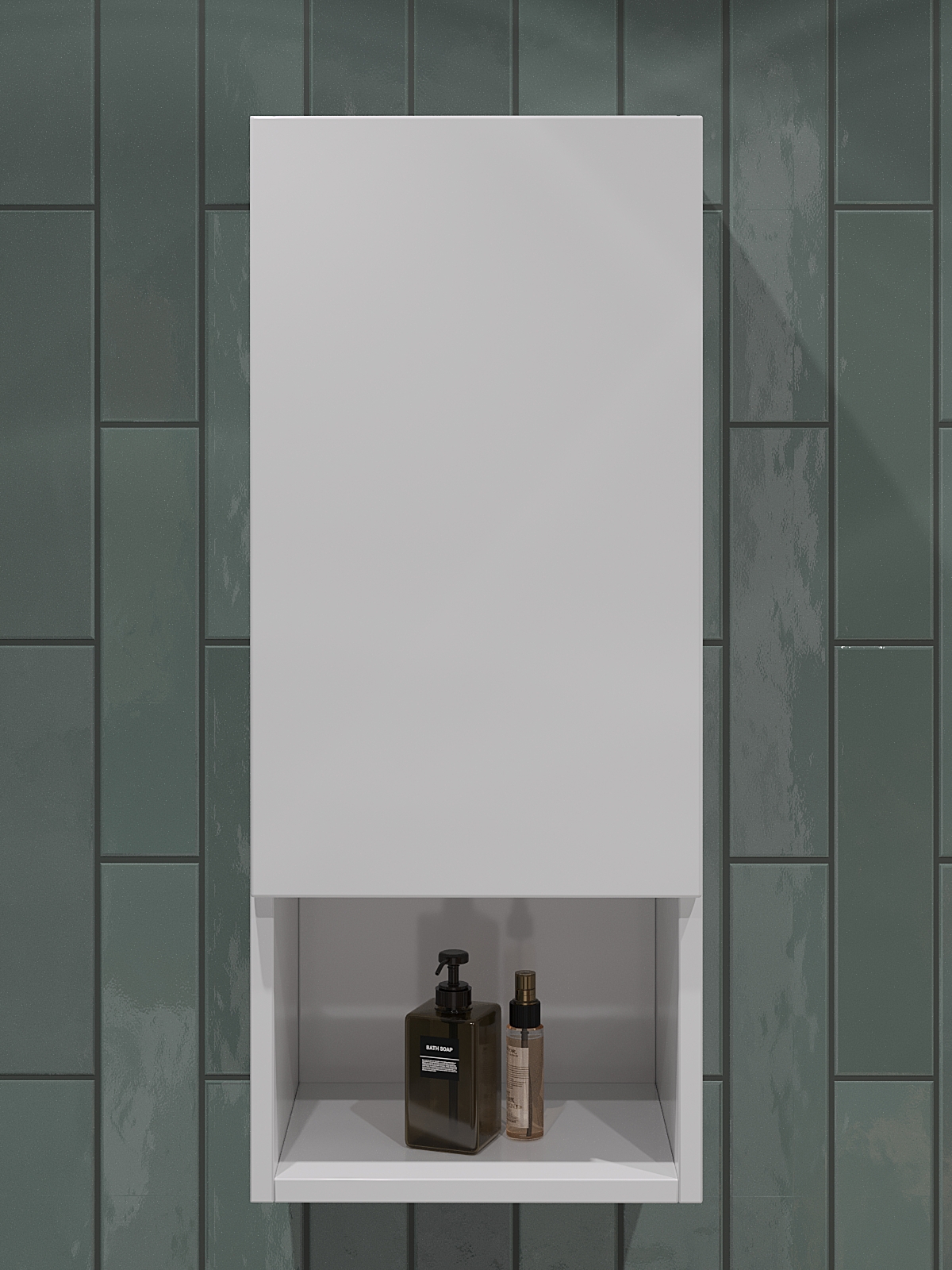 Изображение товара Навесной шкаф для ванной комнаты Topline Vg tlvg-30sr белый 30x72см глянцевый