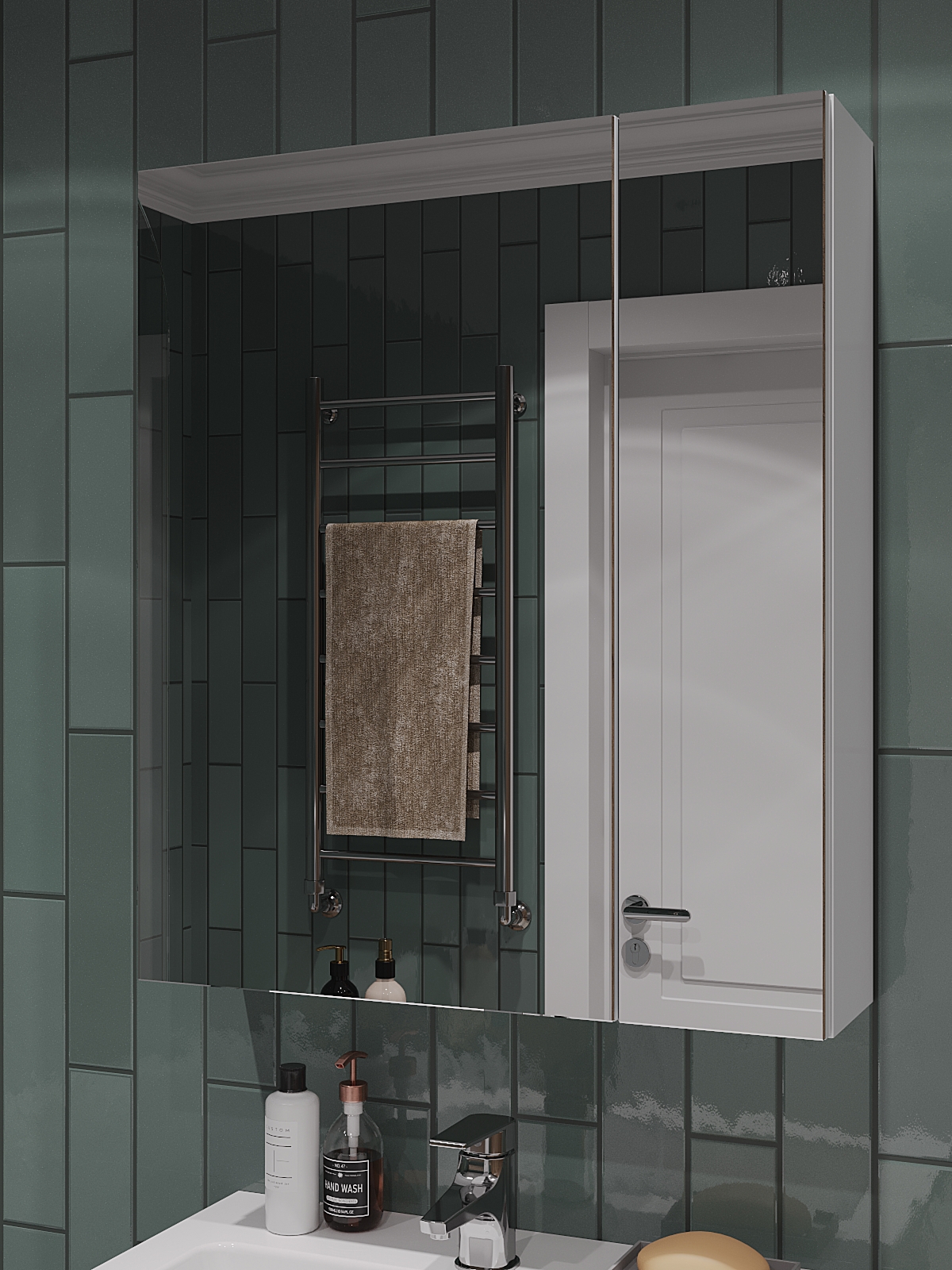 Изображение товара Зеркальный шкаф для ванной Topline Ta 60x70 см с механизмом доводчика