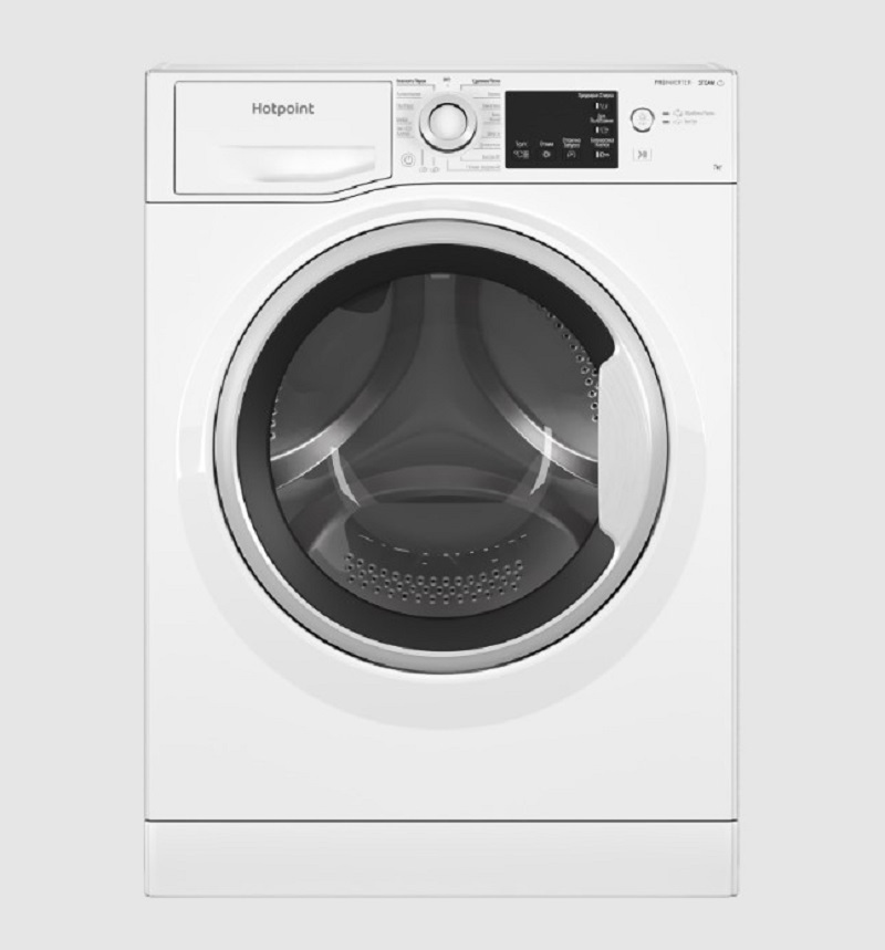 Изображение товара Стиральная машина Hotpoint NSB 7239 W VE 7 кг фронтальная с паром и таймером