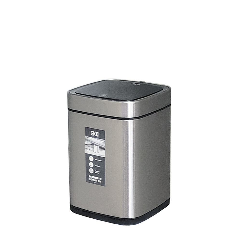 Изображение товара Мусорное ведро EKO 9л сенсорное из нержавеющей стали автоматическое управляемое