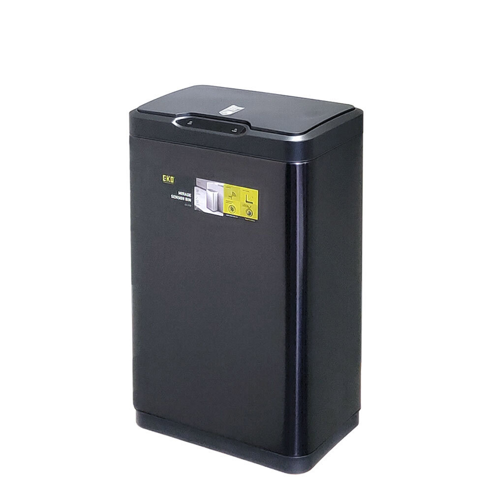Изображение товара Мусорное ведро сенсорное 30 л EKO EK9278 P-30L-MBS , нержавеющая сталь цвет черный сатин