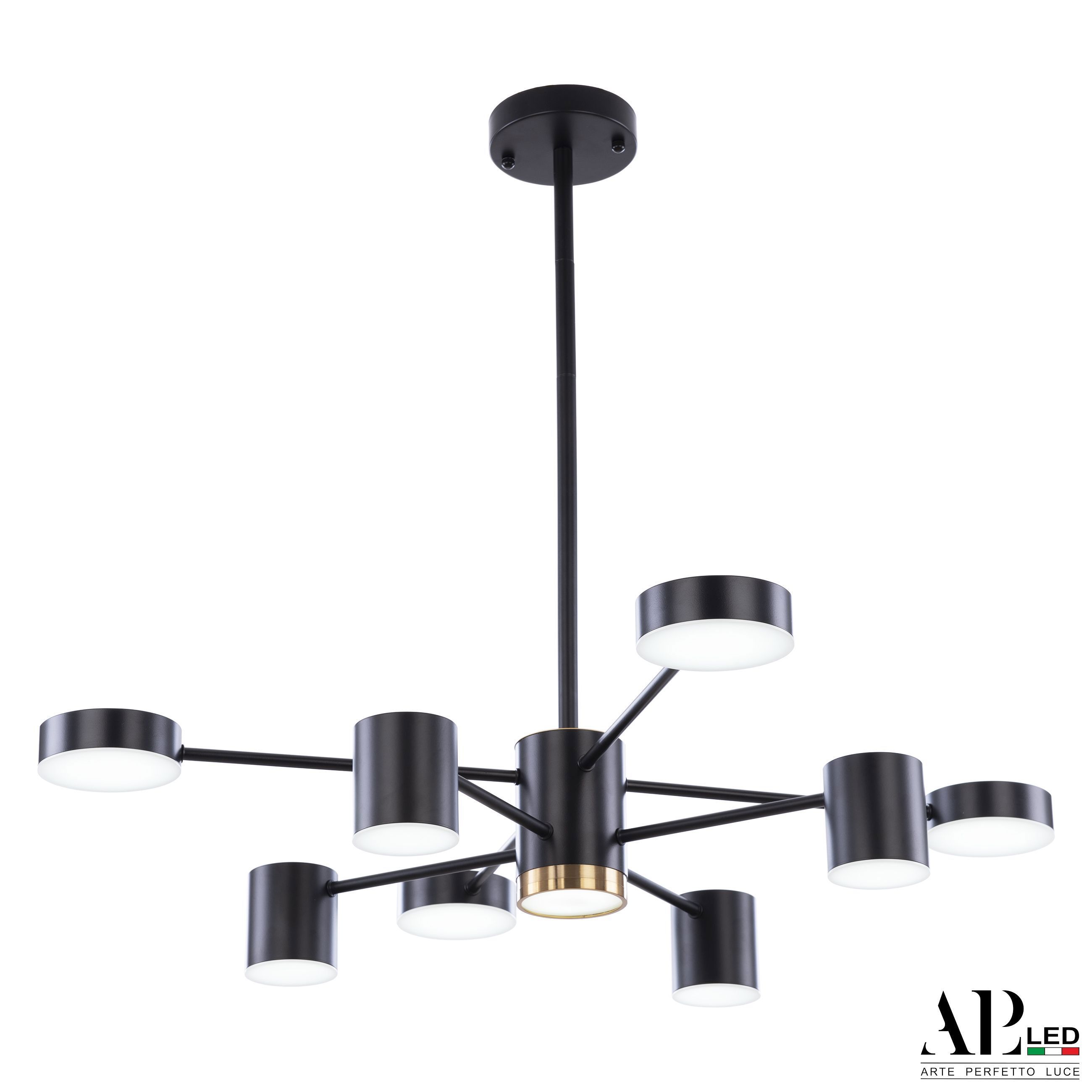 Изображение товара Люстра на штанге светодиодная Arte perfetto luce 3307.6293-8.black 67520 15 м² нейтральный белый свет цвет черный
