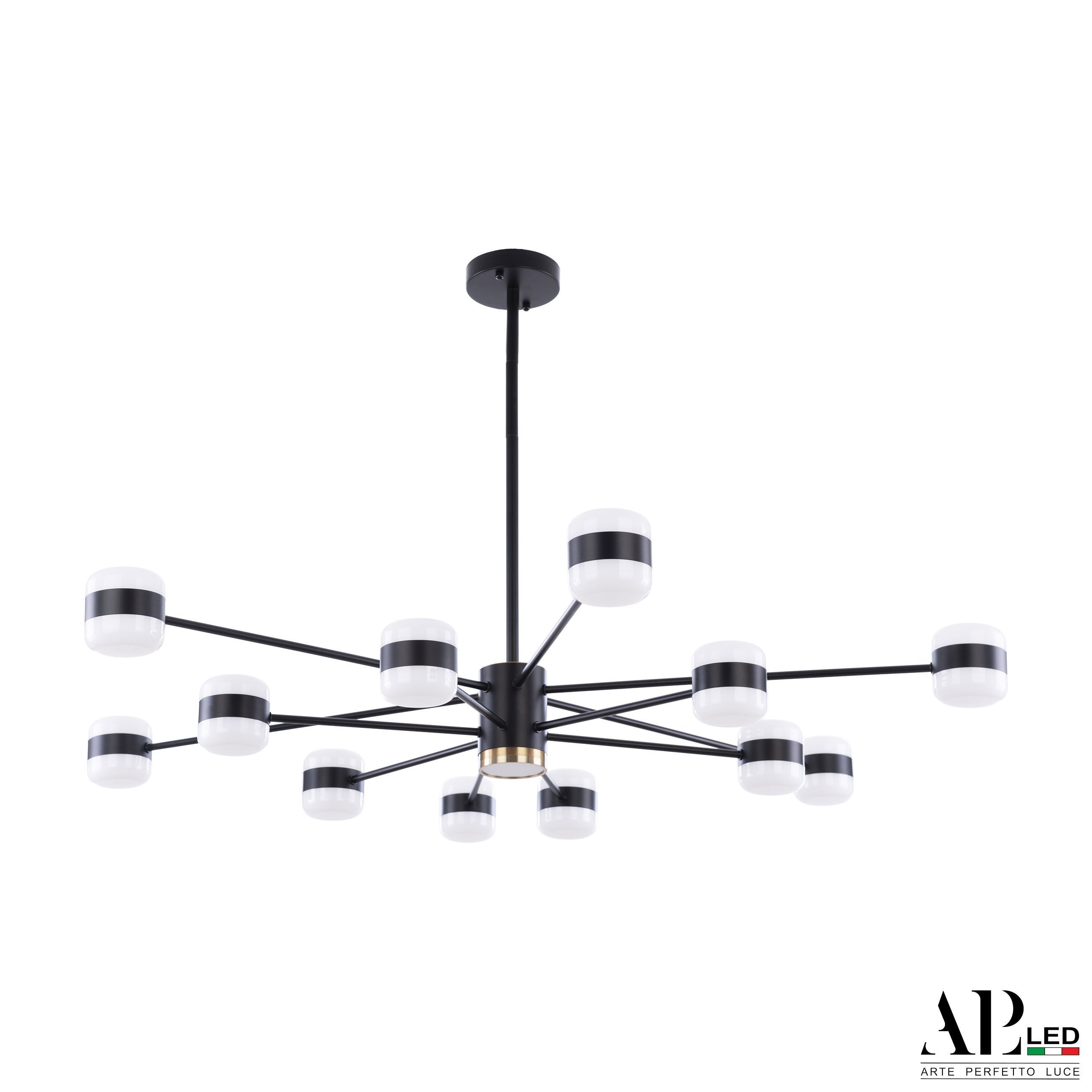 Изображение товара Люстра на штанге светодиодная Arte perfetto luce 3307.6296-12.black 67521 15 м² нейтральный белый свет цвет черный