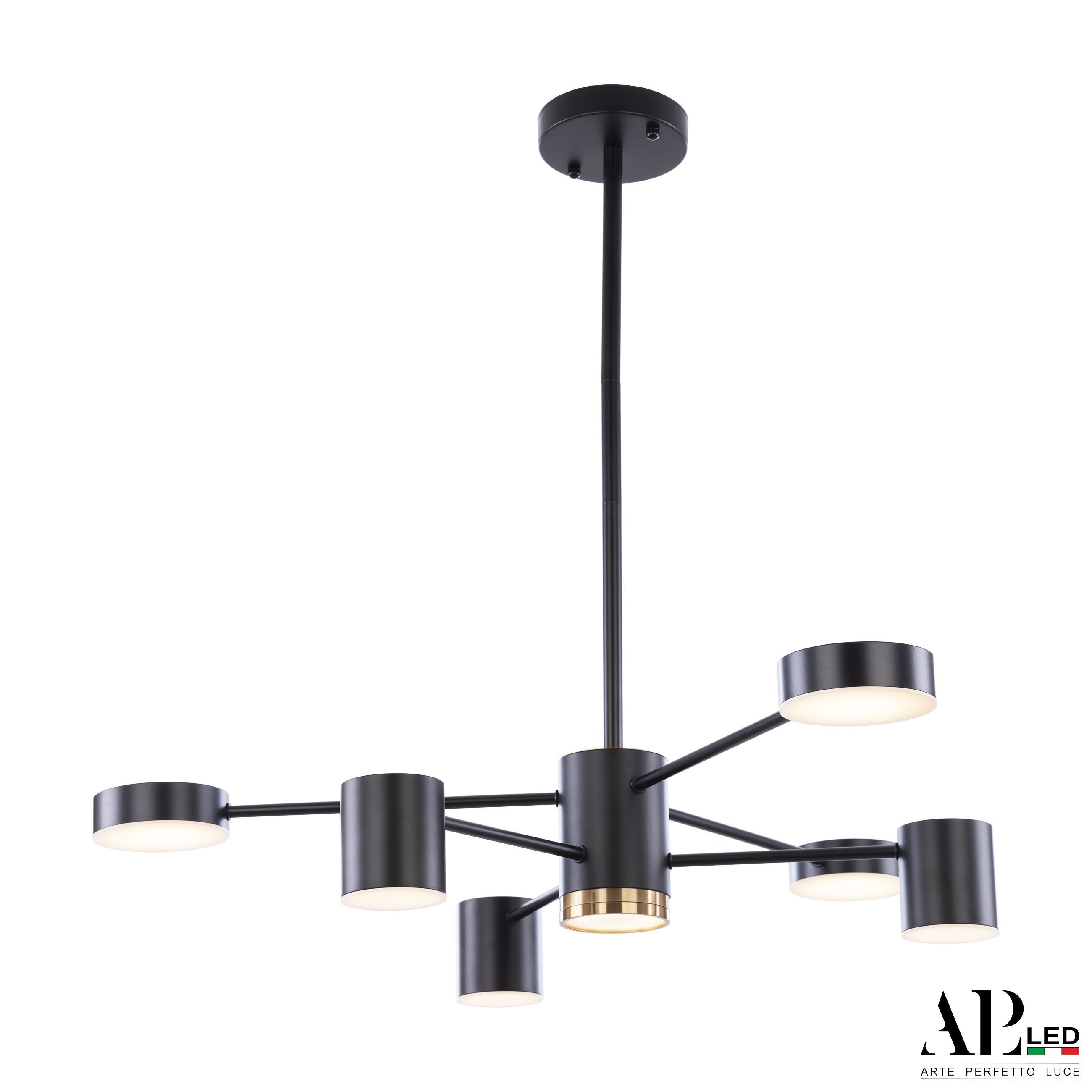 Изображение товара Люстра на штанге светодиодная Arte perfetto luce Ferrara 67519 12 м² нейтральный белый свет цвет черный