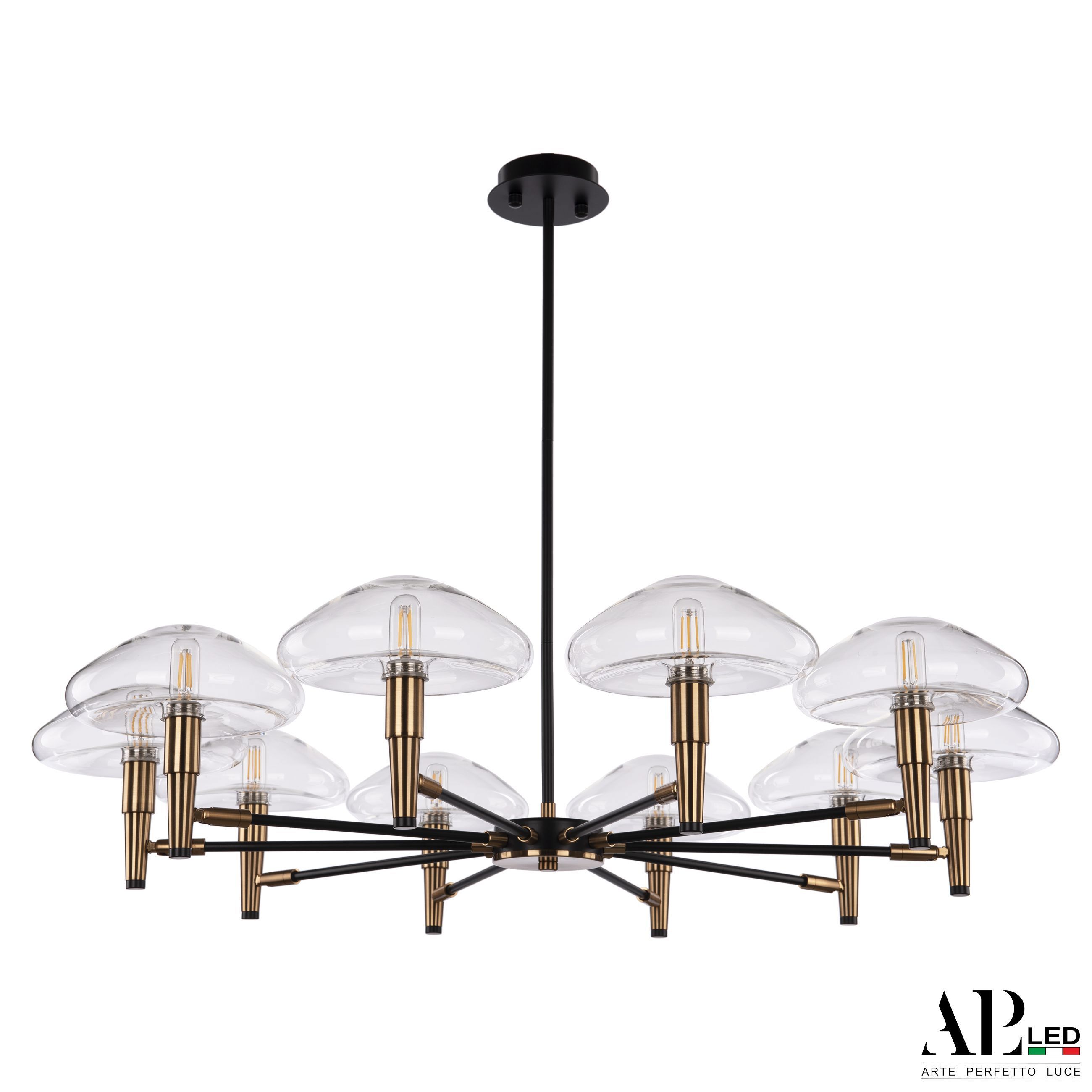 Изображение товара Люстра на штанге светодиодная Arte perfetto luce 3308.1006.10.fp+bk 159129 20 м² нейтральный белый свет цвет черный