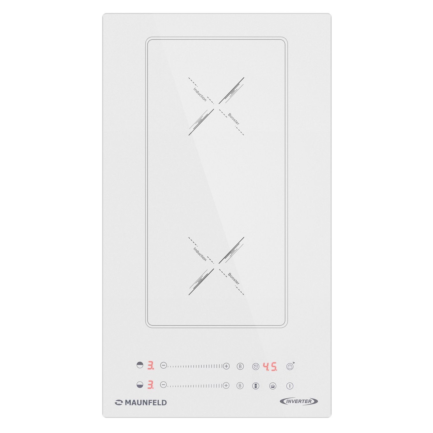 Изображение товара Индукционная варочная панель Maunfeld CVI292S2BWHA Inverter 2 конфорки белая