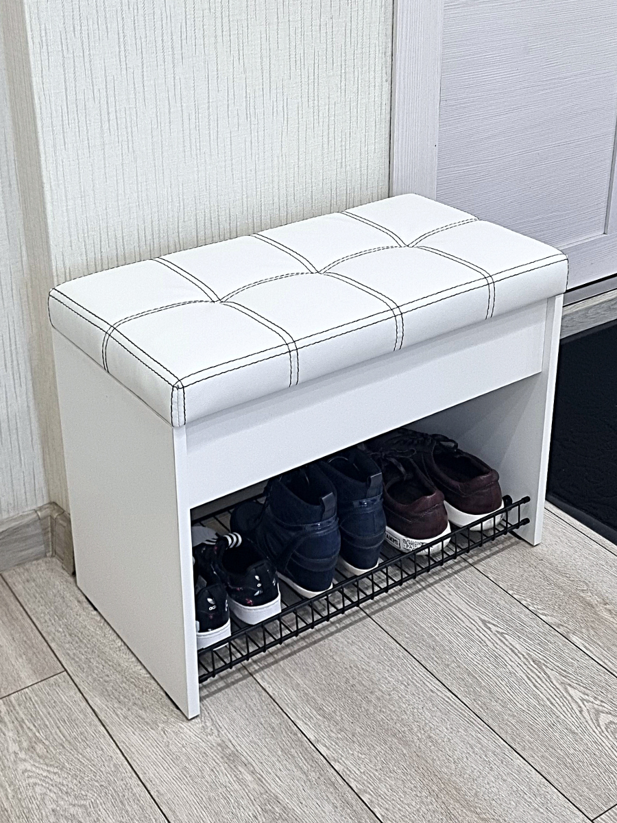 Изображение товара Банкетка Puffsib 61x48x32 см с ящиком и полкой для прихожей