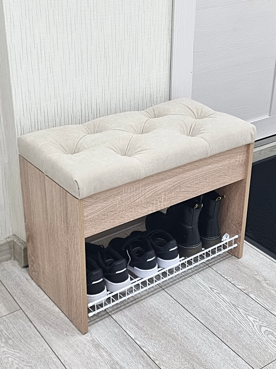 Изображение товара Обувница с мягким сиденьем и ящиком для прихожей Пuffsib А-61