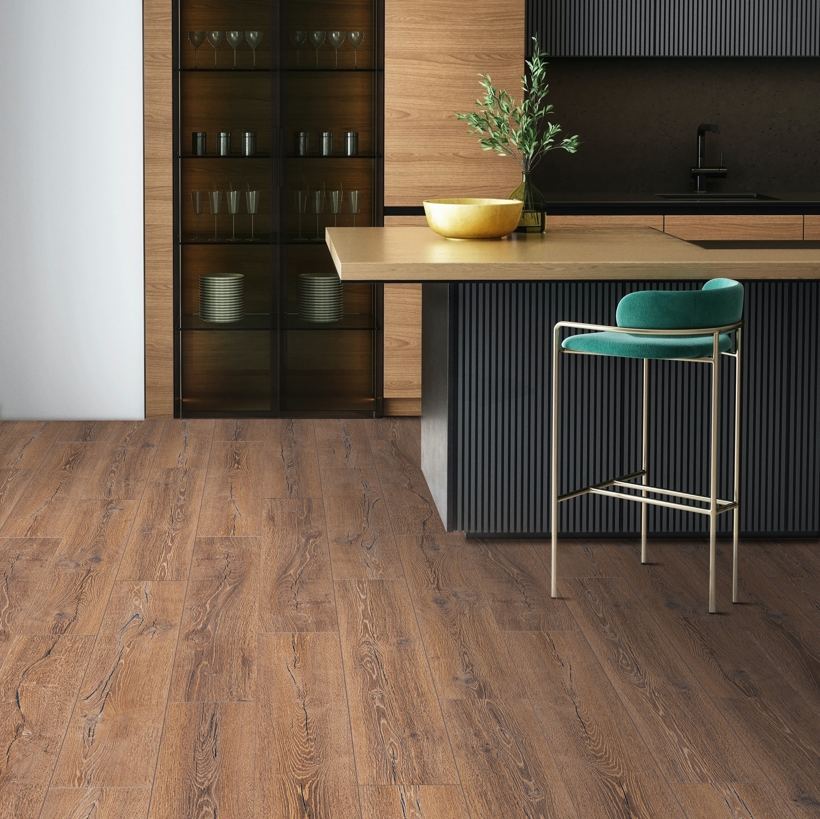 Изображение товара Ламинат YILDIZ Stilo Berlin 33 класс 8 мм с фаской, 2.32 м², коричневый