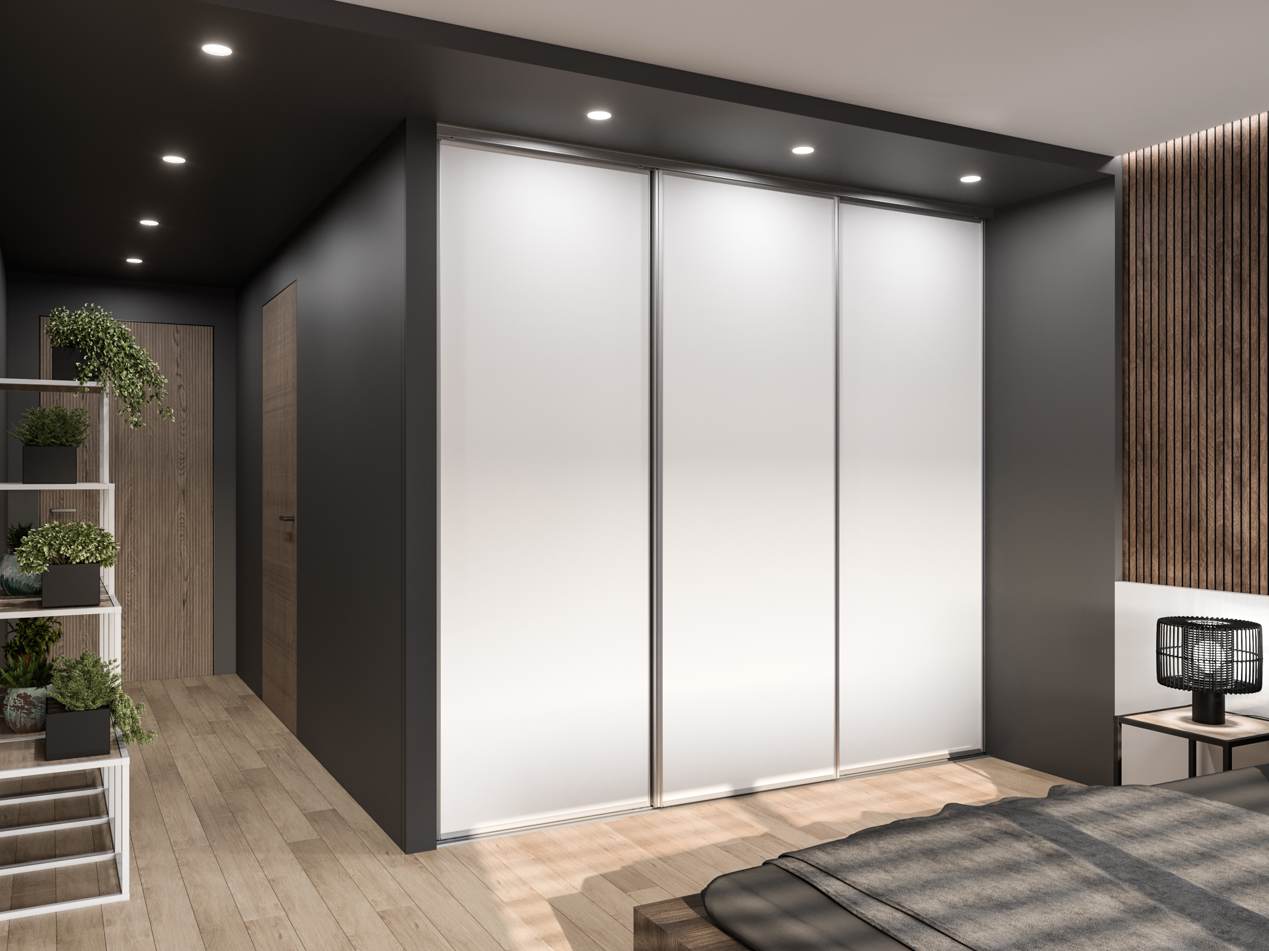 Изображение товара Дверь для шкафа-купе Лофт-Комплект DKL90/225.WS сталь 90.4x225.5 см серебро