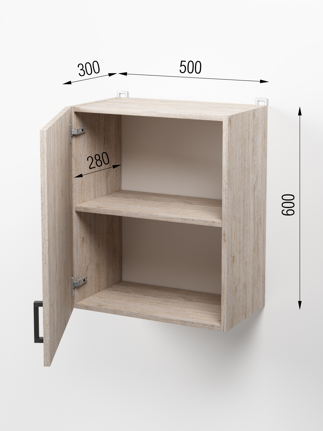 Изображение товара Навесной шкаф Regent Style Пикар 50x60x30 см с одной дверью и системой плавного закрытия