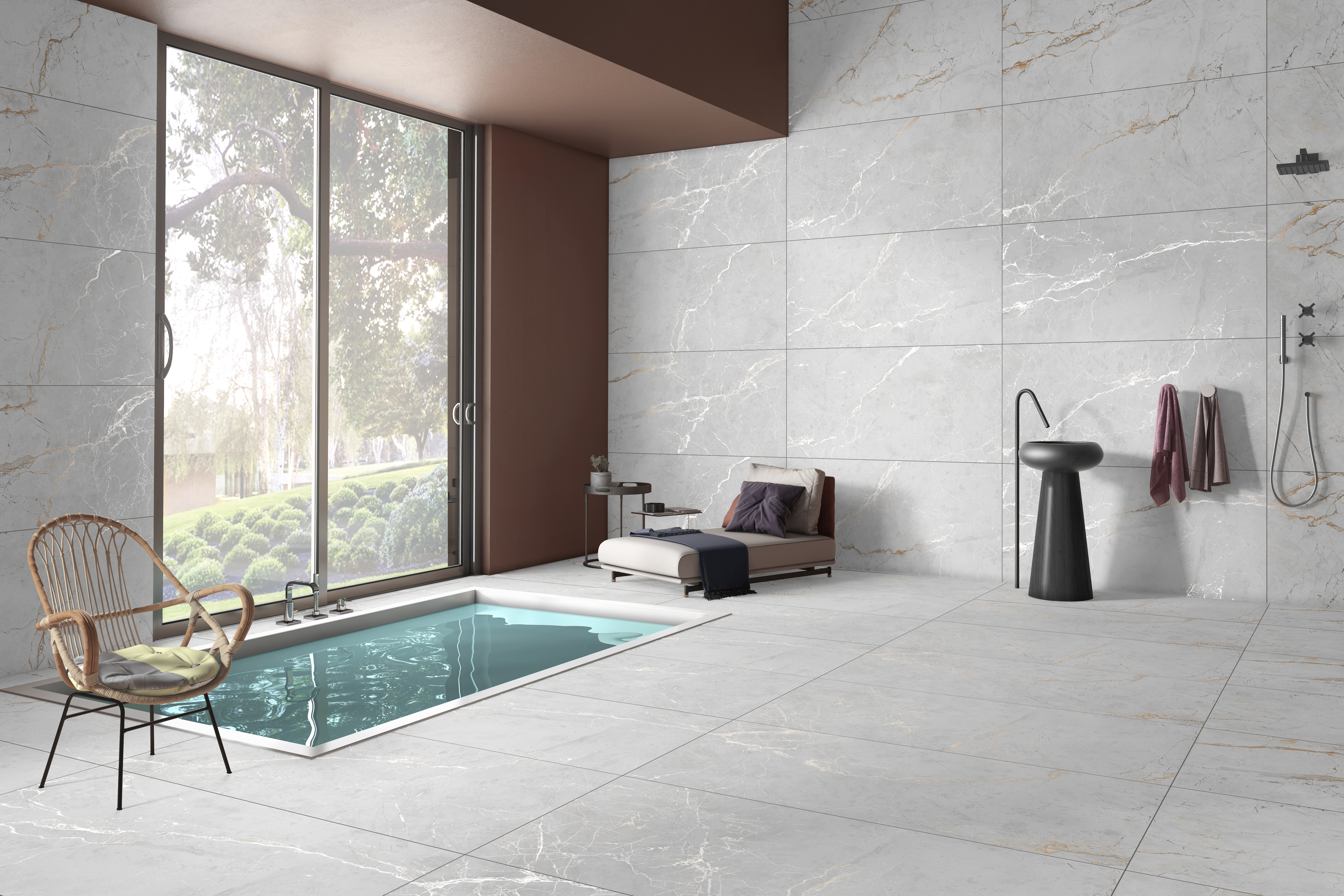 Изображение товара Глазурованный керамогранит Magnum 60x120 см, матовый серый, экологичный