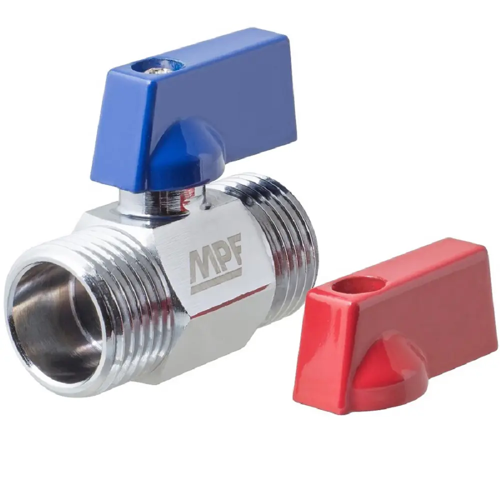 Кран шаровой прямой MPF DN15 PN16 1/2" НР латунь ручка флажок