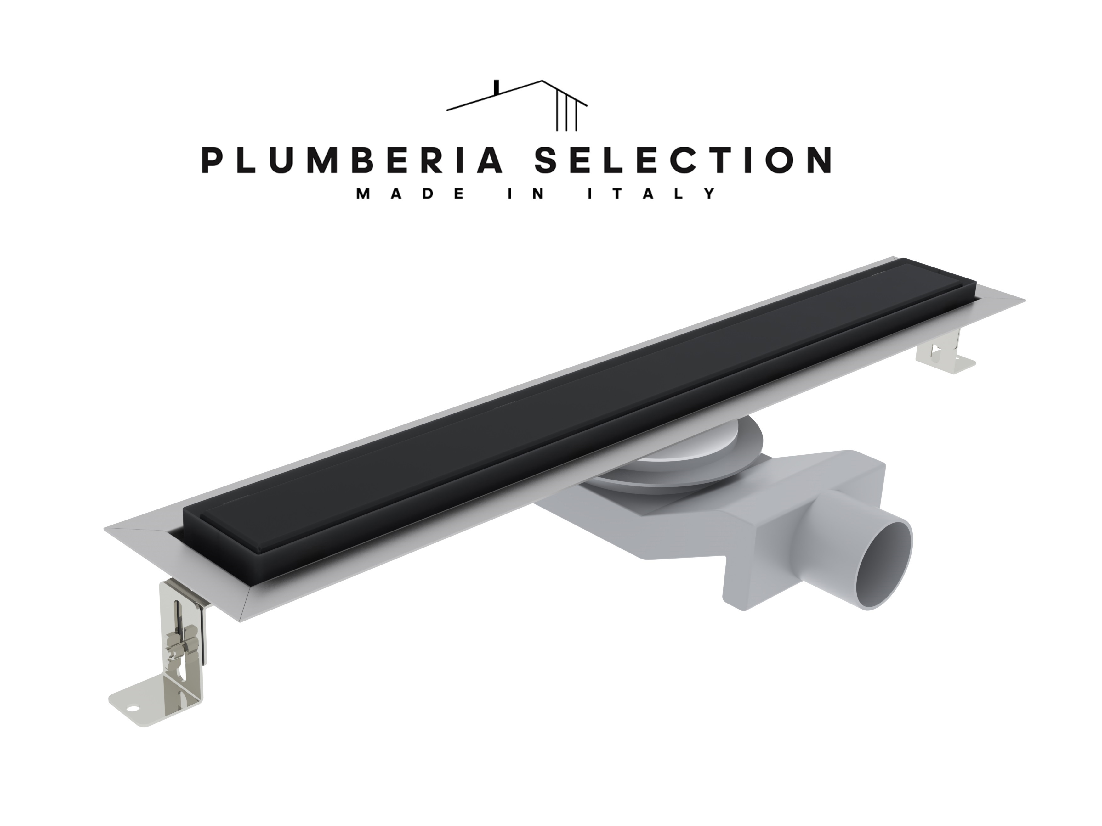 Изображение товара Душевой трап Plumberia Selection PST100NO 6x100 см нержавеющая сталь с комбинированным затвором