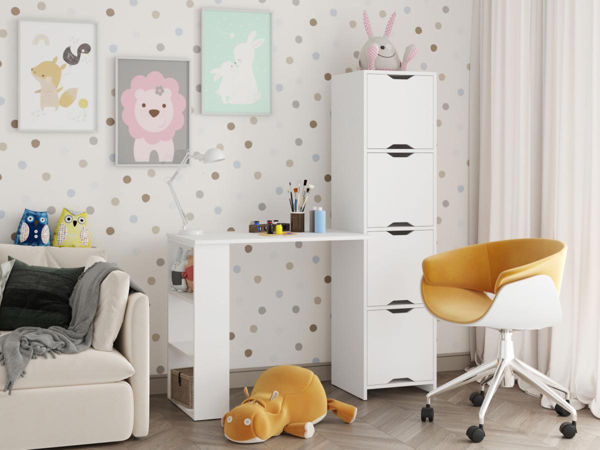 Изображение товара Компьютерный стол Юнит Правила мебели белый офисный стол из ЛДСП прямой