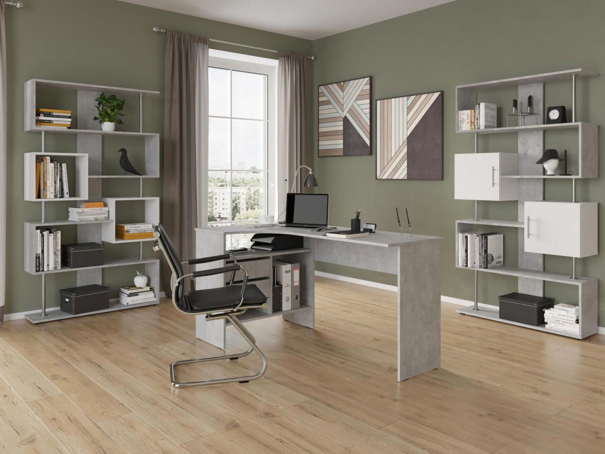 Изображение товара Компьютерный стол Сокол Шепард 145793 угловой ЛДСП бетон для дома и офиса 145x74x81 см