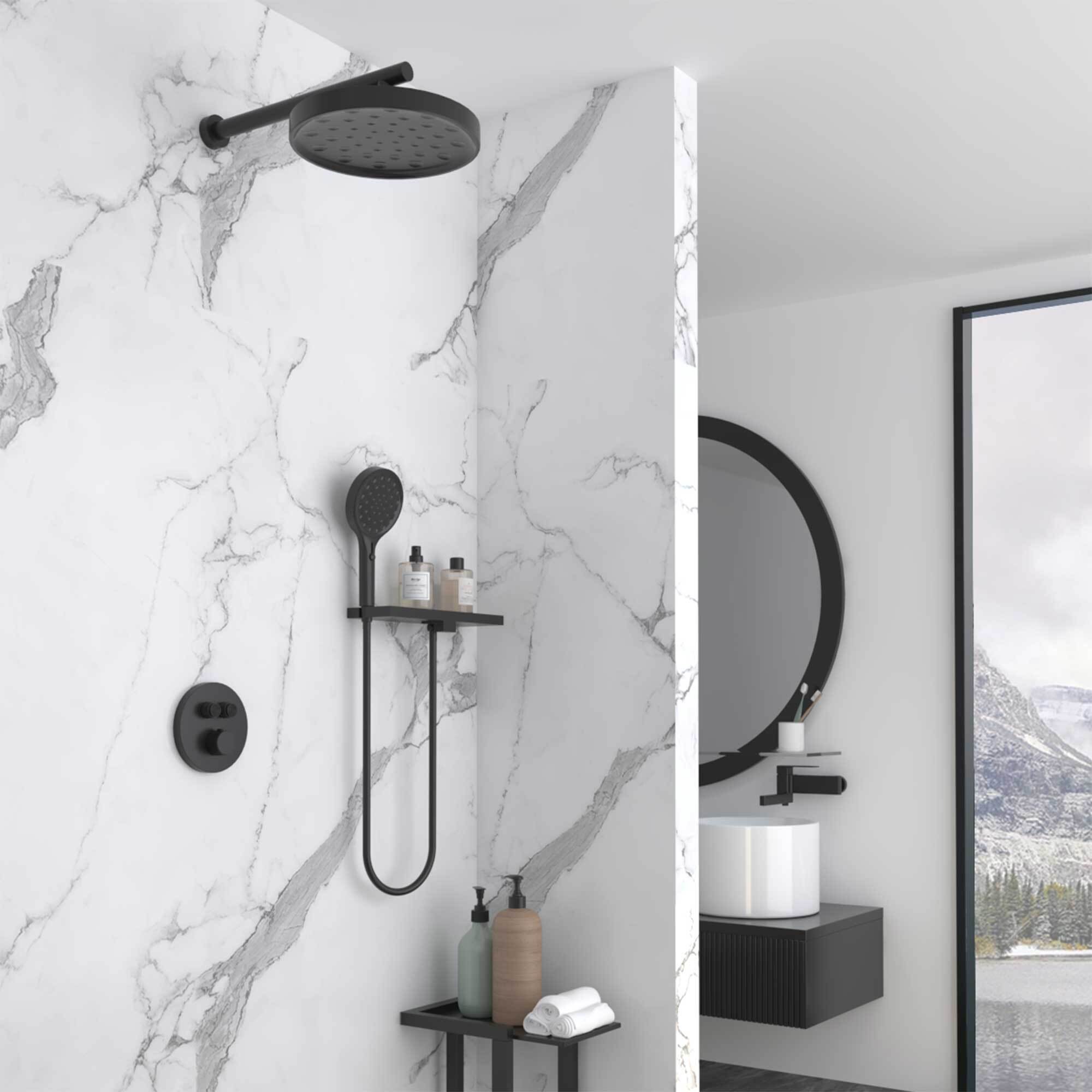 Изображение товара Душевая система Vincea Inspire VSFW-3I22MT2RMB с верхним и ручным душем, черная