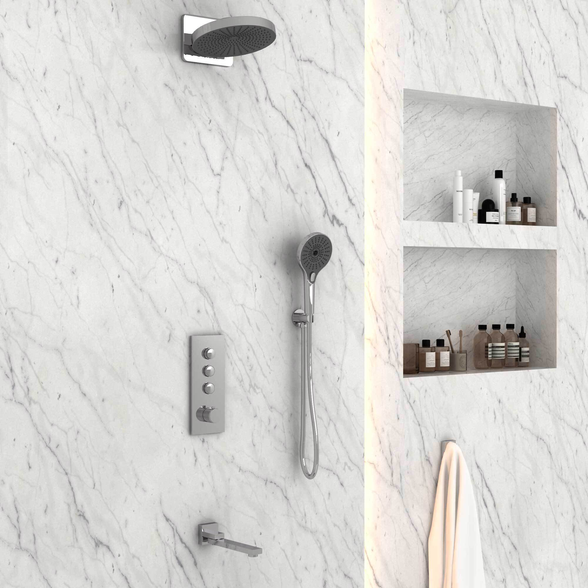 Изображение товара Душевой комплект VINCEA VSFW-433TI1CH встраиваемый с верхним поворотным душем