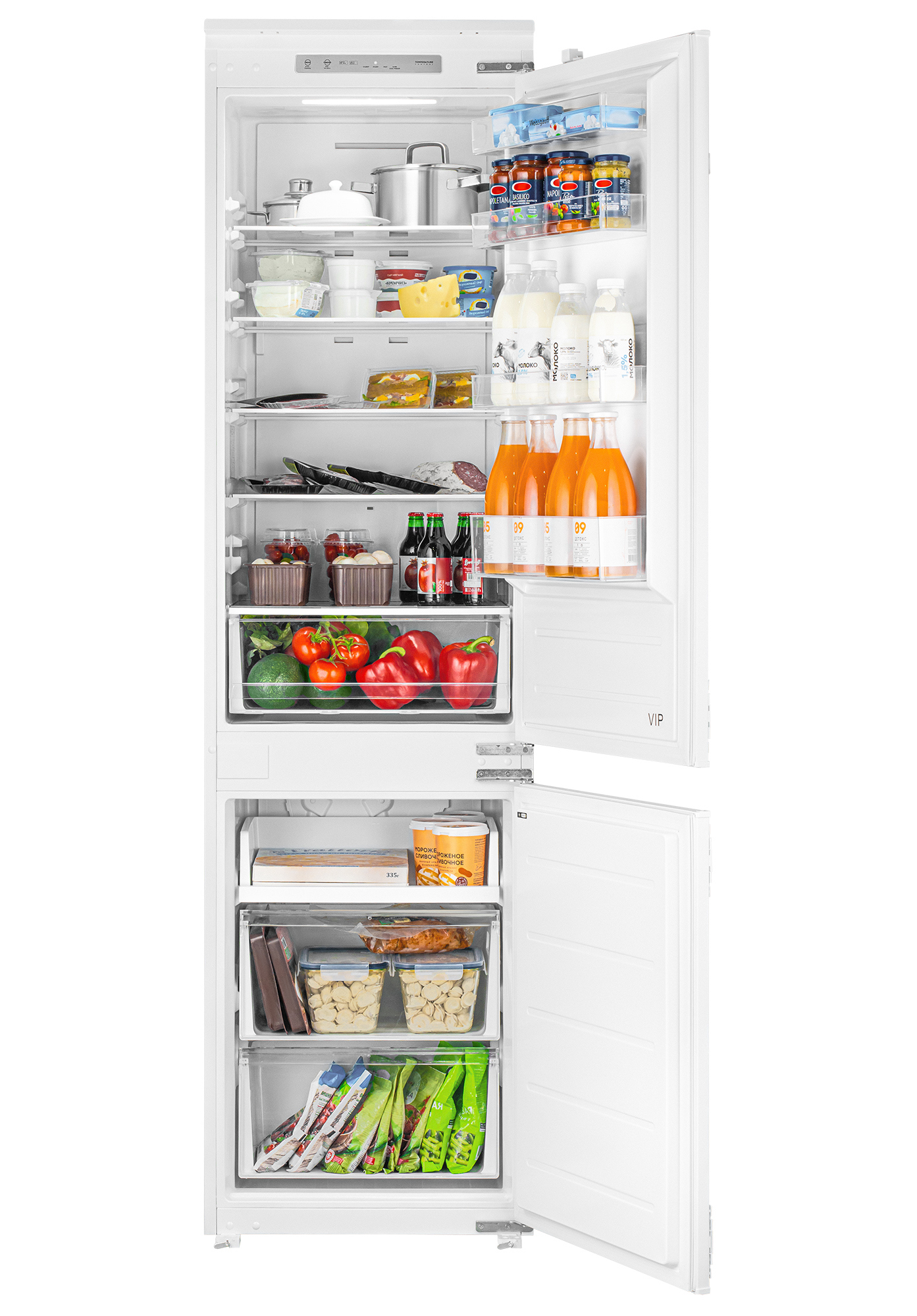 Изображение товара Встраиваемый холодильник Weissgauff WRKI 54x197.7 см белый - низкий уровень шума и мощное заморажив