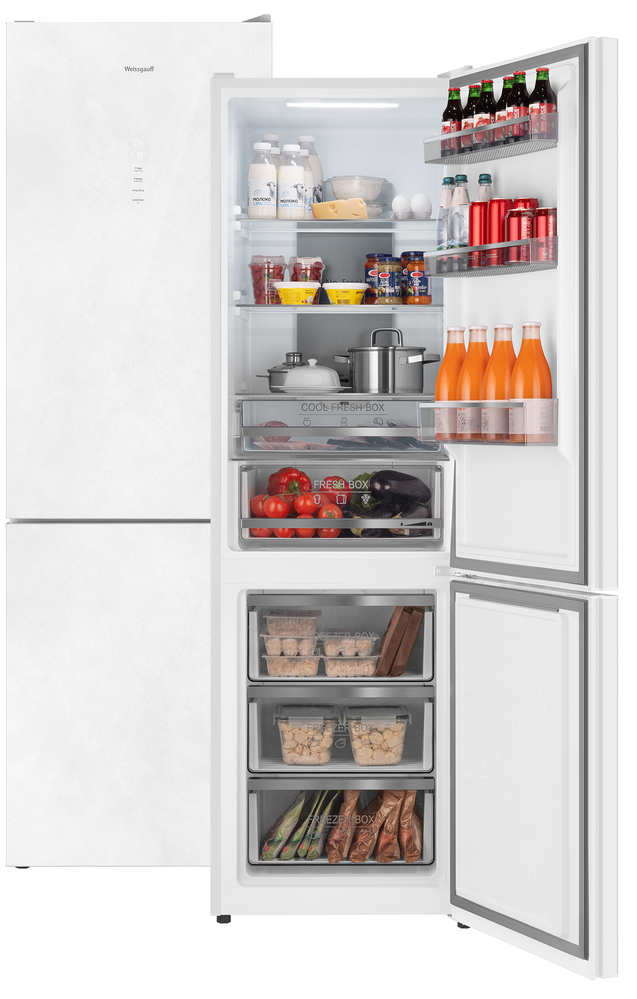 Изображение товара Отдельностоящий холодильник Weissgauff WRK 195 D 240/95 л белый Full No Frost