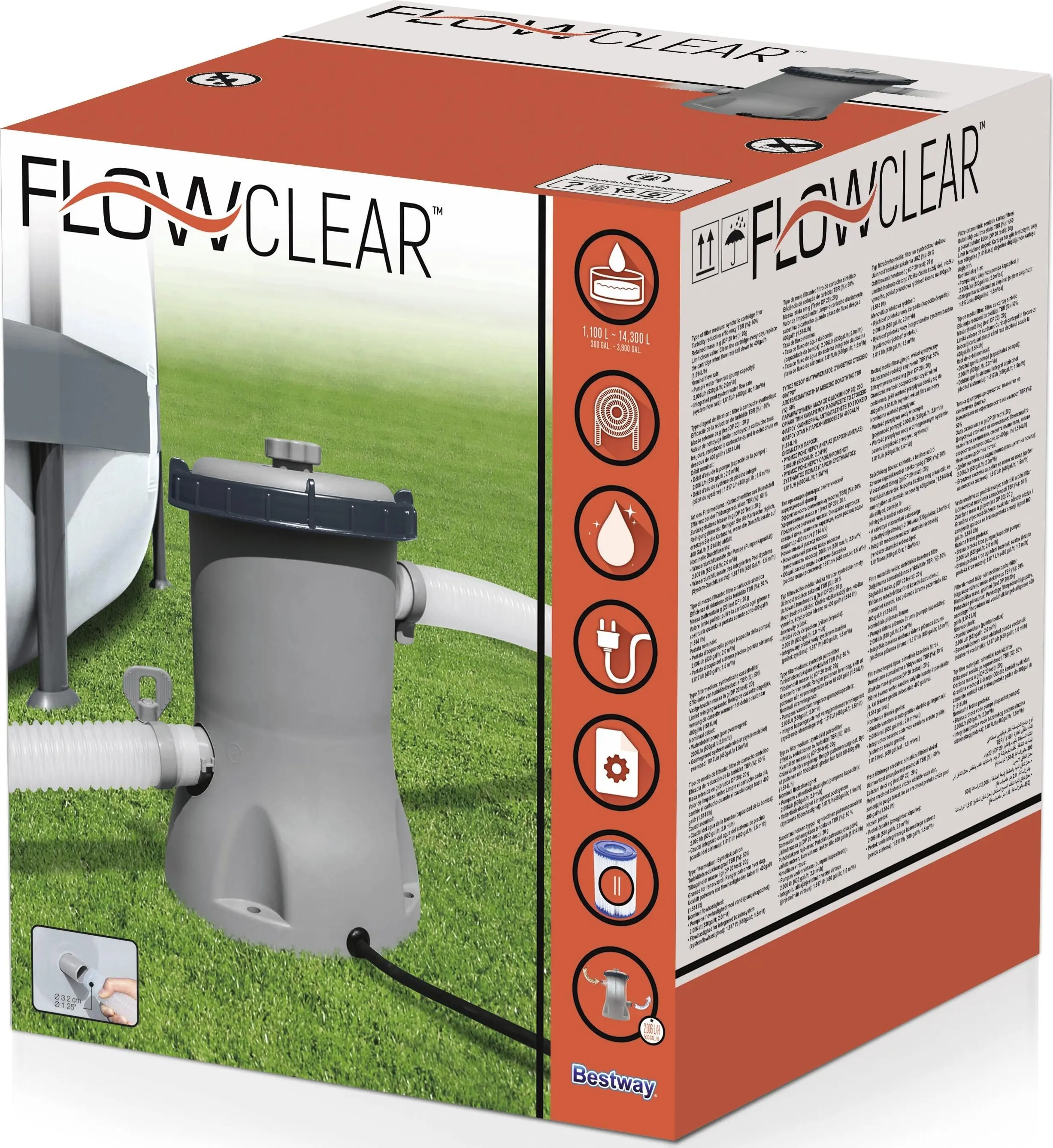 Фильтр-насос для бассейна Bestway Flowclear 14300 л 220-240 В - 2