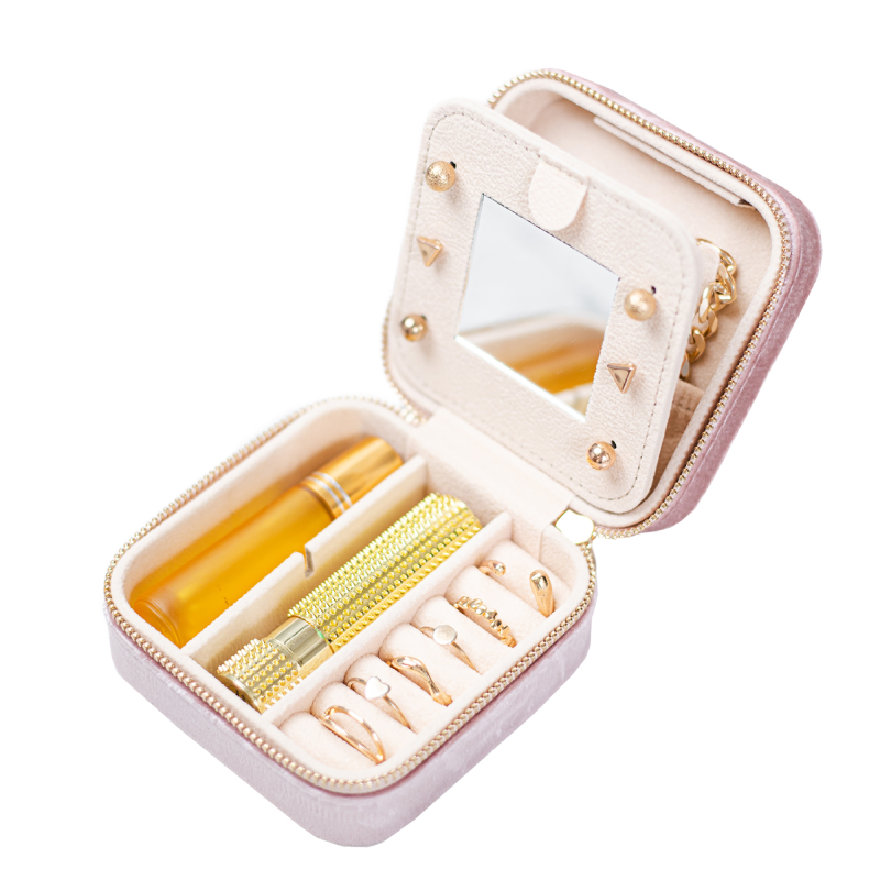 Изображение товара Шкатулка Clox 10x5 см вельвет цвет розовый