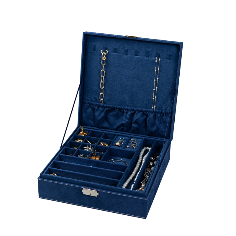 Изображение товара Шкатулка Clox 26x9.5 см велюр цвет синий