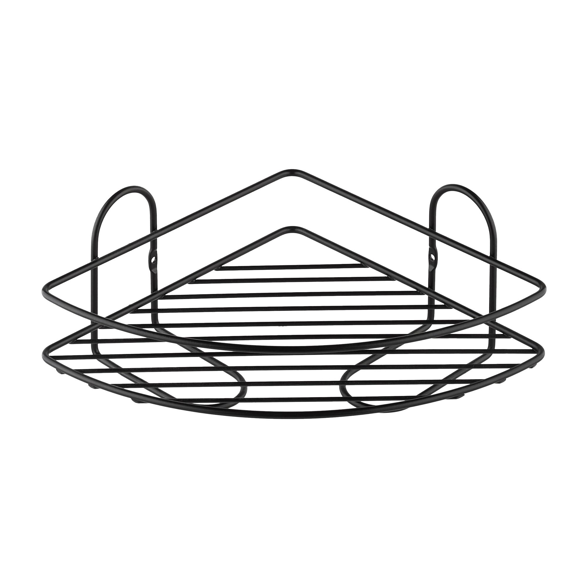Изображение товара Полка для душа ЧМЗ Лидер 501-004-12 угловая 2 яруса черный из стали
