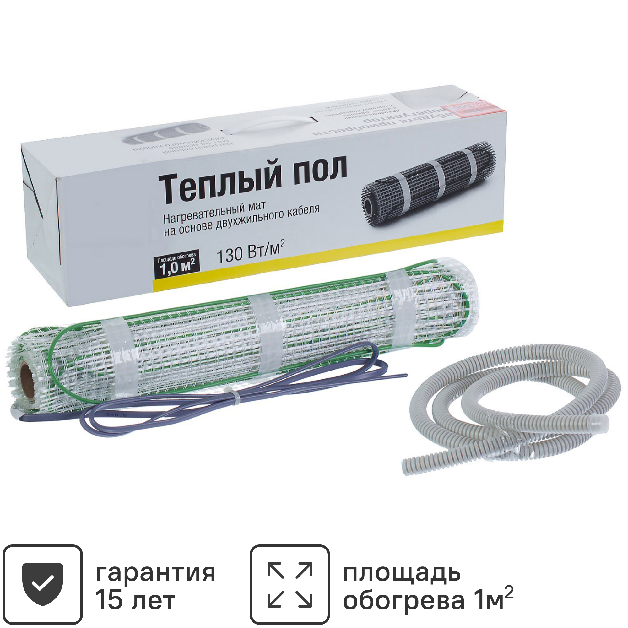Изображение товара Нагревательный мат для теплого пола 1 м2 130 Вт ТЕПЛОЛЮКС Россия