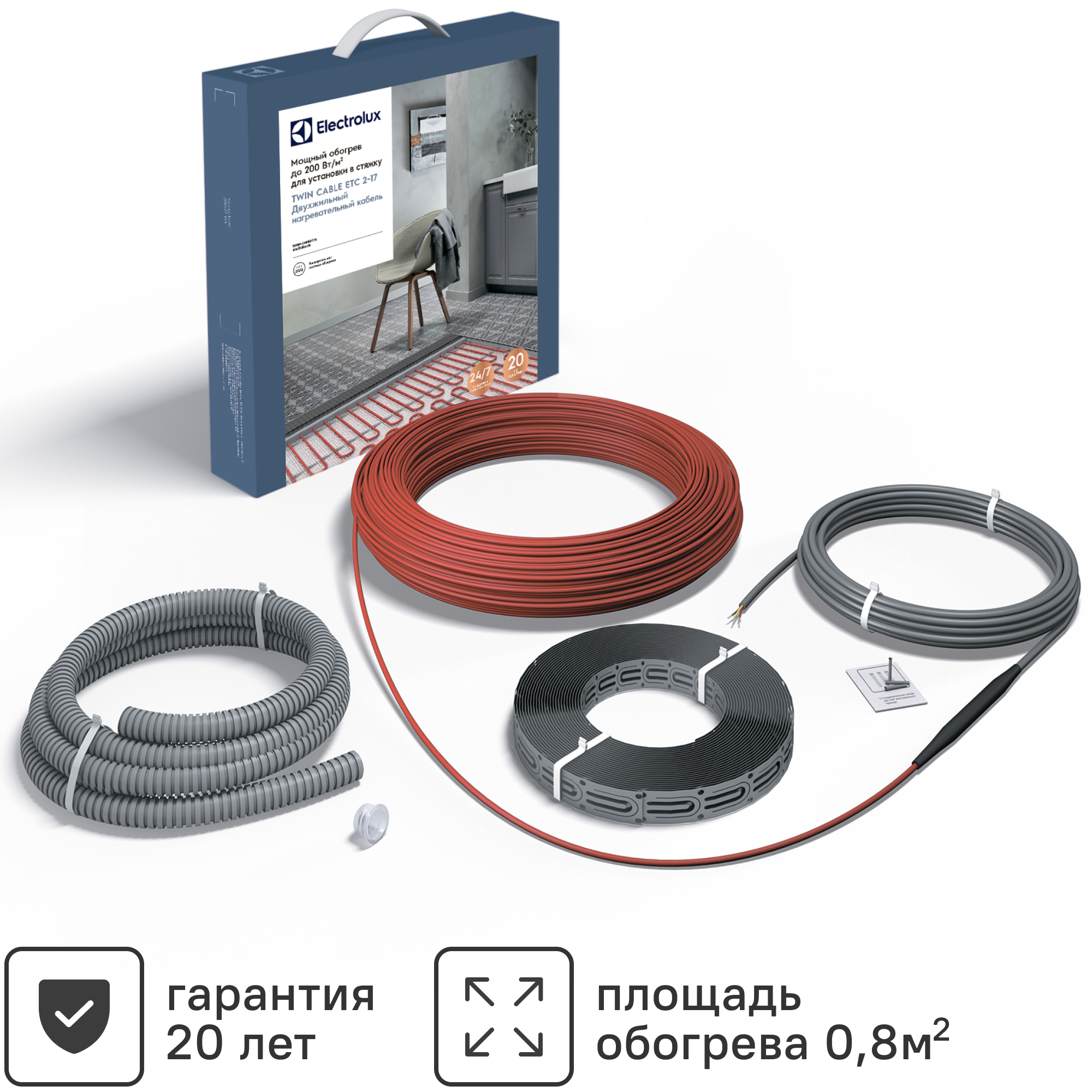 Изображение товара Нагревательный кабель для теплого пола Electrolux ETC 2-17-100 5.9 м 100 Вт