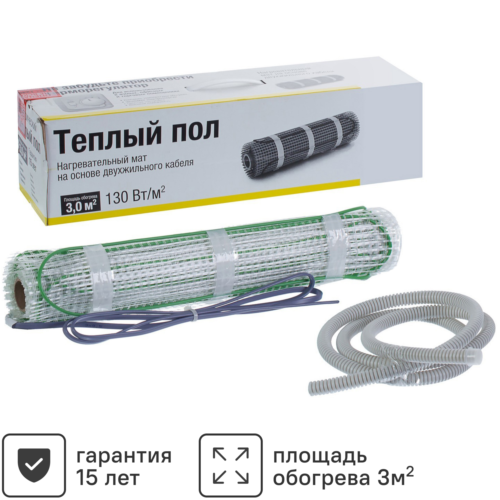 Изображение товара Нагревательный мат для теплого пола 3 м2 390 Вт Россия