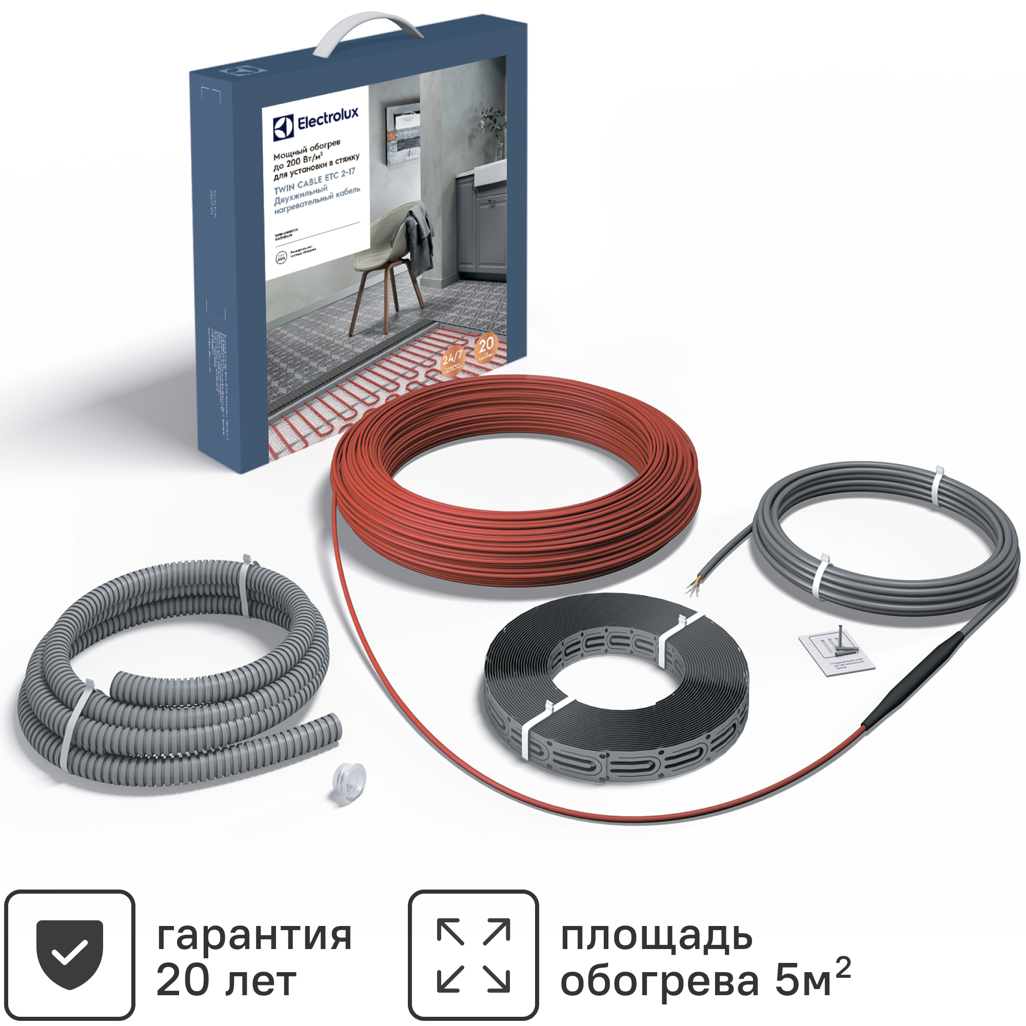 Изображение товара Нагревательный кабель для теплого пола Electrolux ETC 2-17-600 35.3 м 600 Вт