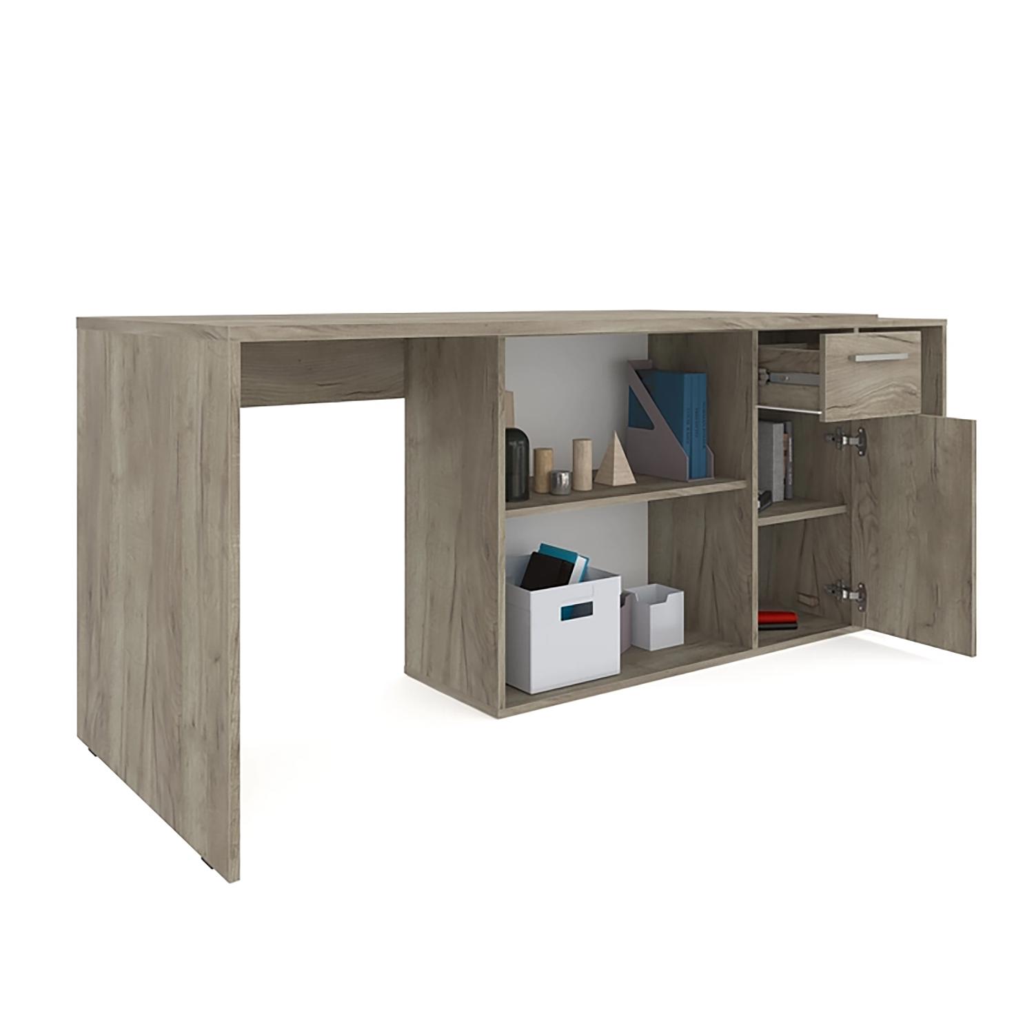 Изображение товара Стол многофункциональный Fabrikka Чинто ФК9 203.5x75.2x68 см ЛДСП цвет белый/серый дуб