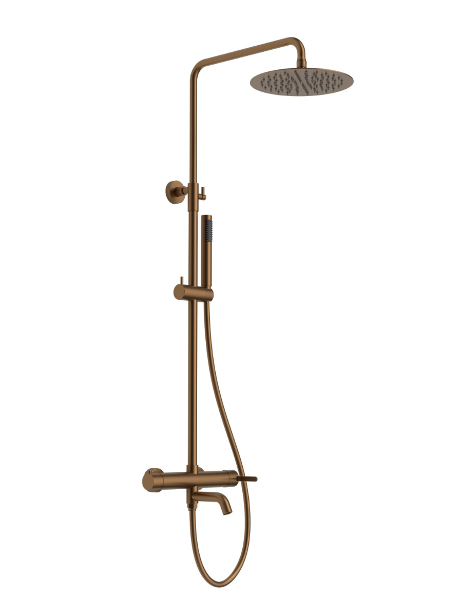 Изображение товара Душевая стойка Altrobagno Unione 030211 rasp с верхним тропическим душем и латунной лейкой