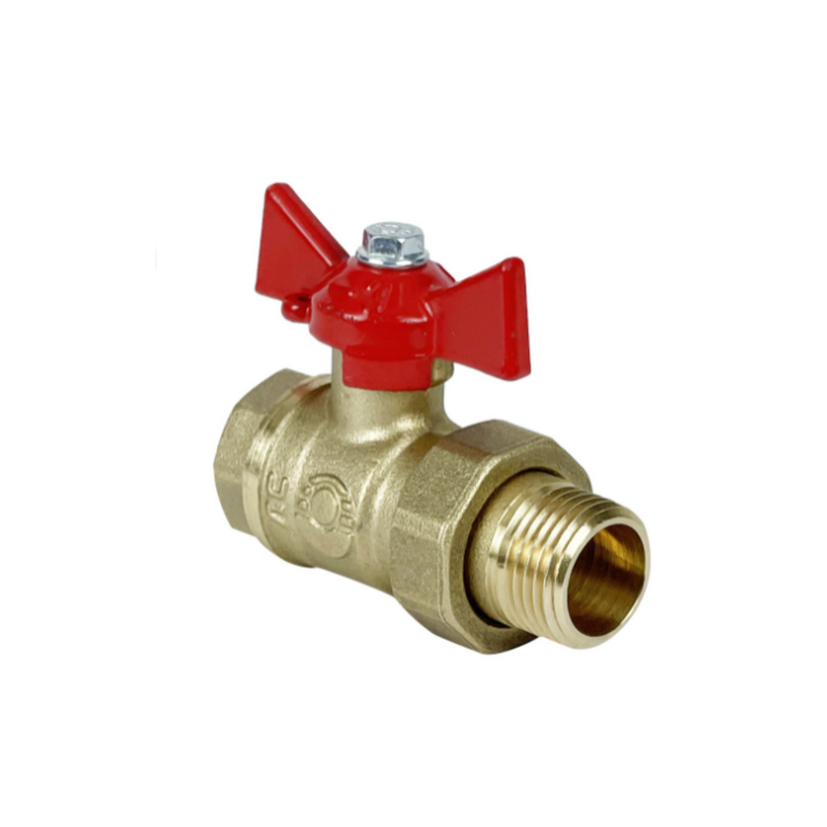 Изображение товара Кран шаровой прямой Valfex L0B1 VF.227.L0B1.034 DN20 PN25 3/4" ВР-НР латунь ручка бабочка