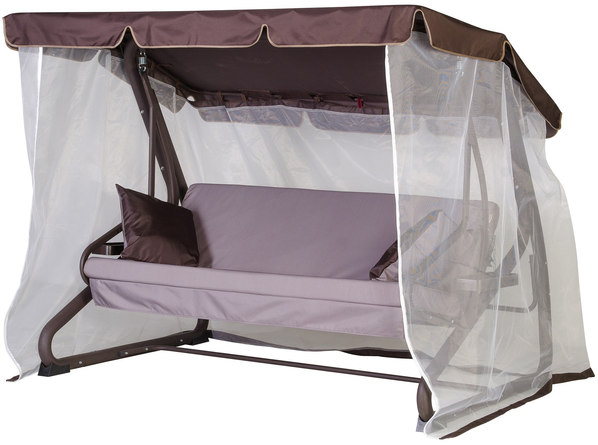 Изображение товара Качели садовые Бостон Удачная Мебель с тентом и москитной сеткой 3 места