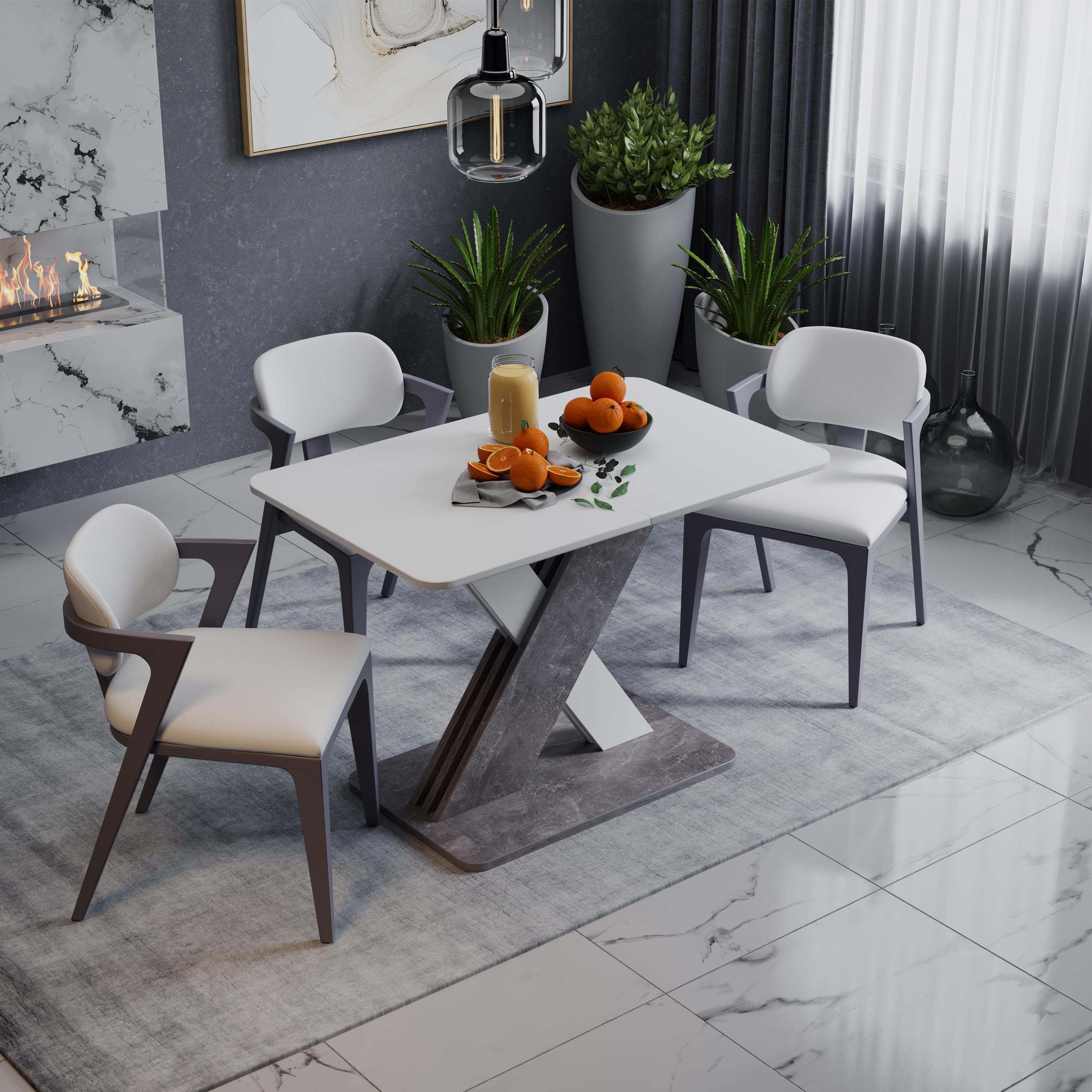 Изображение товара Стол кухонный ТриЯ 70x76 см ЛДСП цвет серый/белый 199968