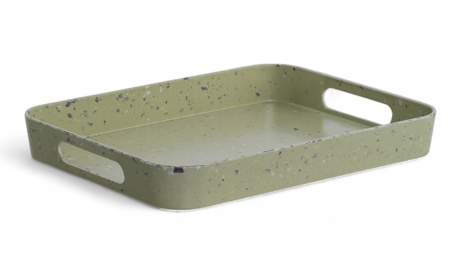 Изображение товара Поднос прямоугольный STONE 33х26 см из дерева зеленый DOMENIK