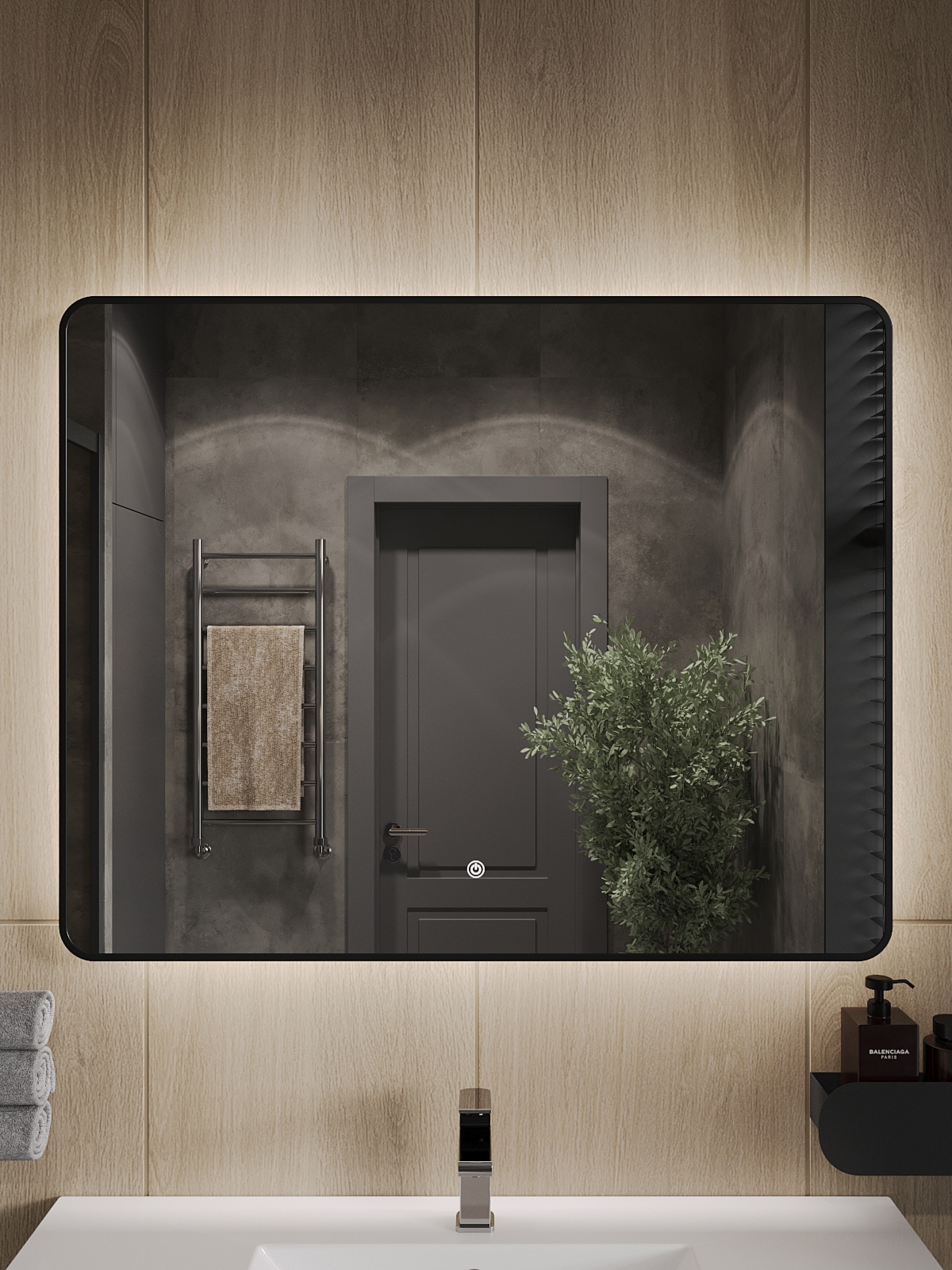 Изображение товара Зеркало для ванной Topline Bl TLBL-100ZE с подсветкой 100x80см сенсорное