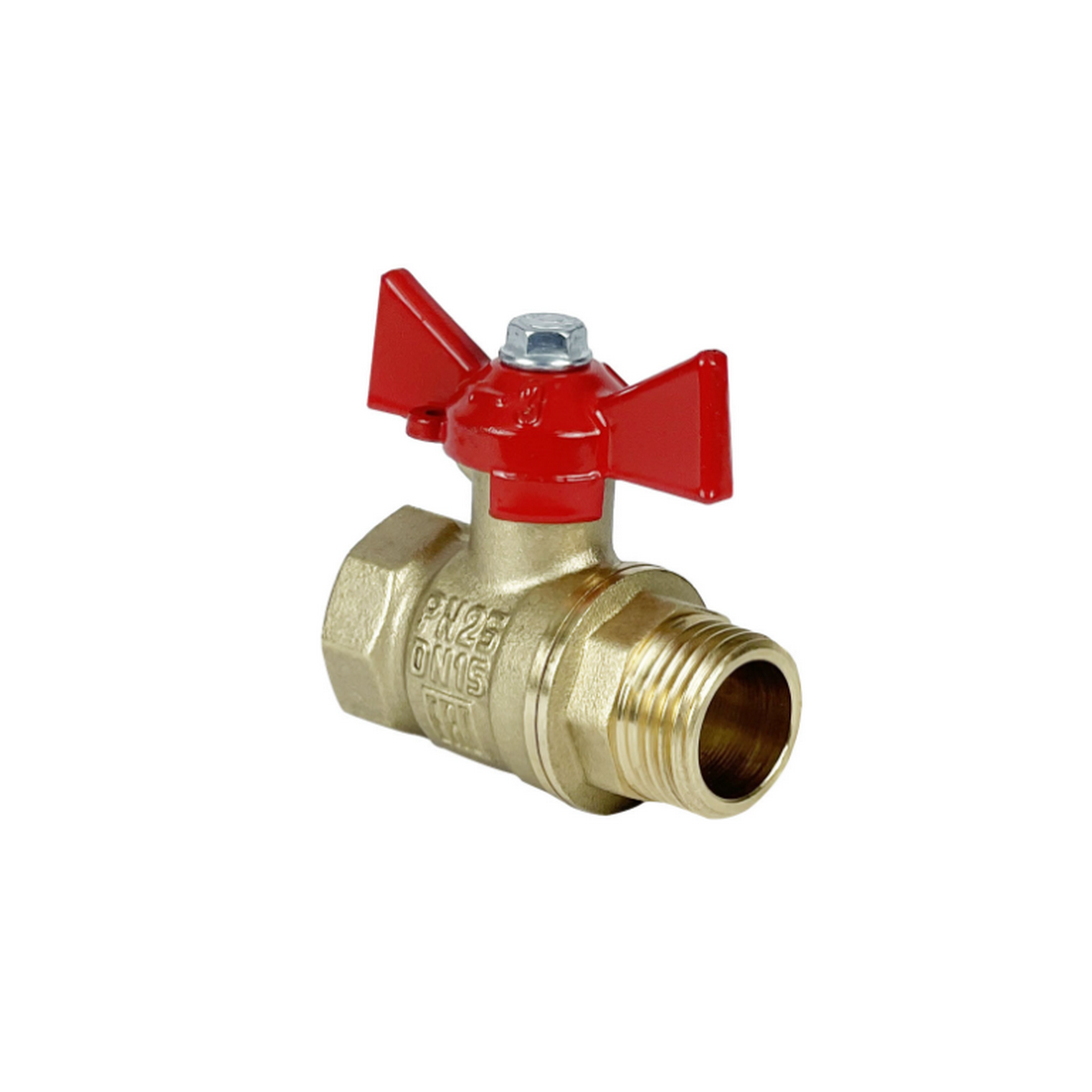 Изображение товара Кран шаровой прямой VALFEX L0B1 VF 218 012 DN15 PN25 латунь ручка бабочка