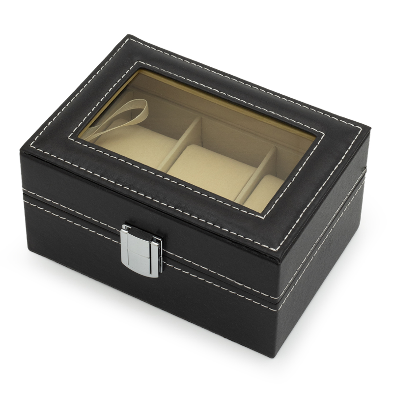 Изображение товара Шкатулка CLOX YC-03BL 11x8 см, черная — для часов и украшений