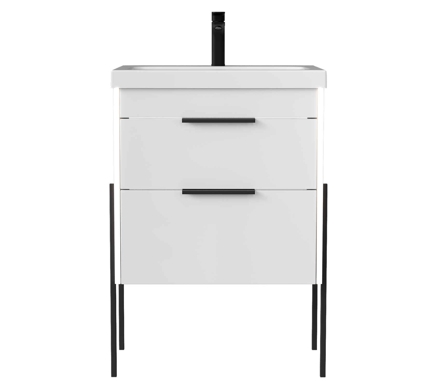 Изображение товара Тумба под раковину Куга 60.2Y напольная белая с ящиками и доводчиками