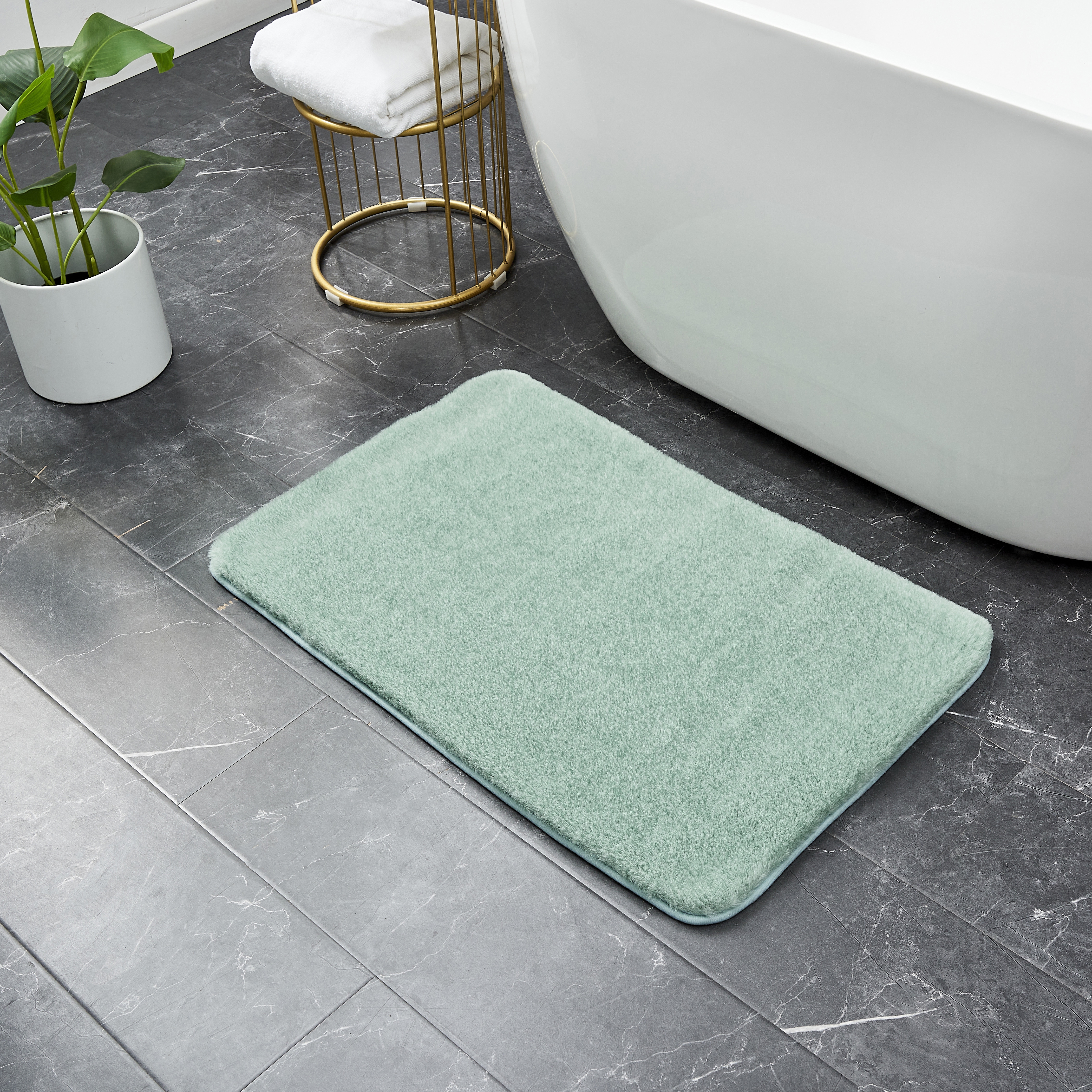 Изображение товара Ковер Bingo Mix 50x80 см полиэстер мятный абстрактный дизайн