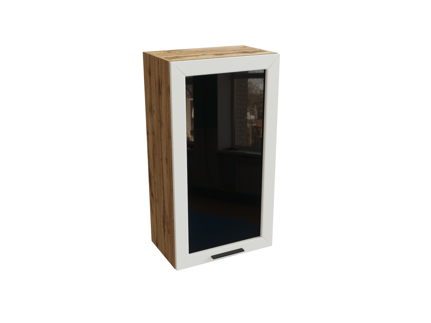 Изображение товара Навесной шкаф Глетчер верхний со стеклом 50x92x31.80 см фасад белый ЛДСП каркас дуб вотан ЛДСП Сурская Мебель Изображение товара Навесной шкаф Глетчер верхний со стеклом 50x92x31.80 см фасад белый ЛДСП каркас дуб вотан ЛДСП Сурская Мебель