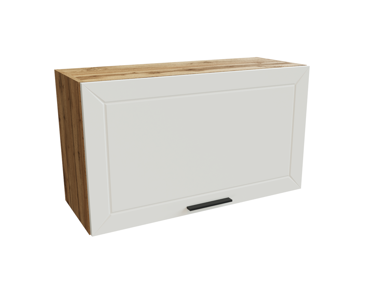 Изображение товара Навесной шкаф Глетчер верхний горизонтальный 80x46x31.80 см фасад белый ЛДСП каркас дуб вотан ЛДСП Сурская Мебель