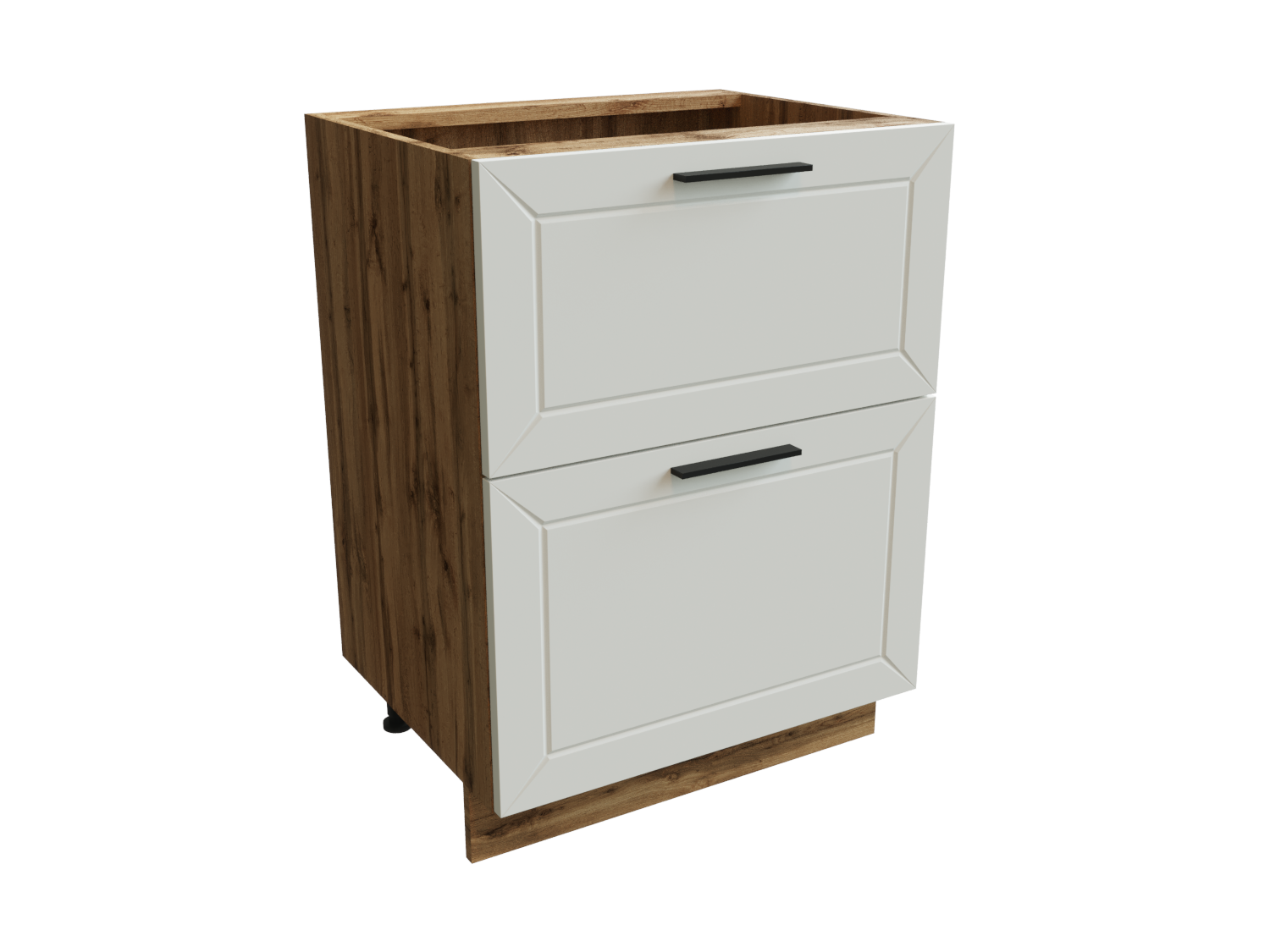 Изображение товара Напольный шкаф Глетчер нижний 60x81.6x47.8 см 2 ящика белый ЛДСП