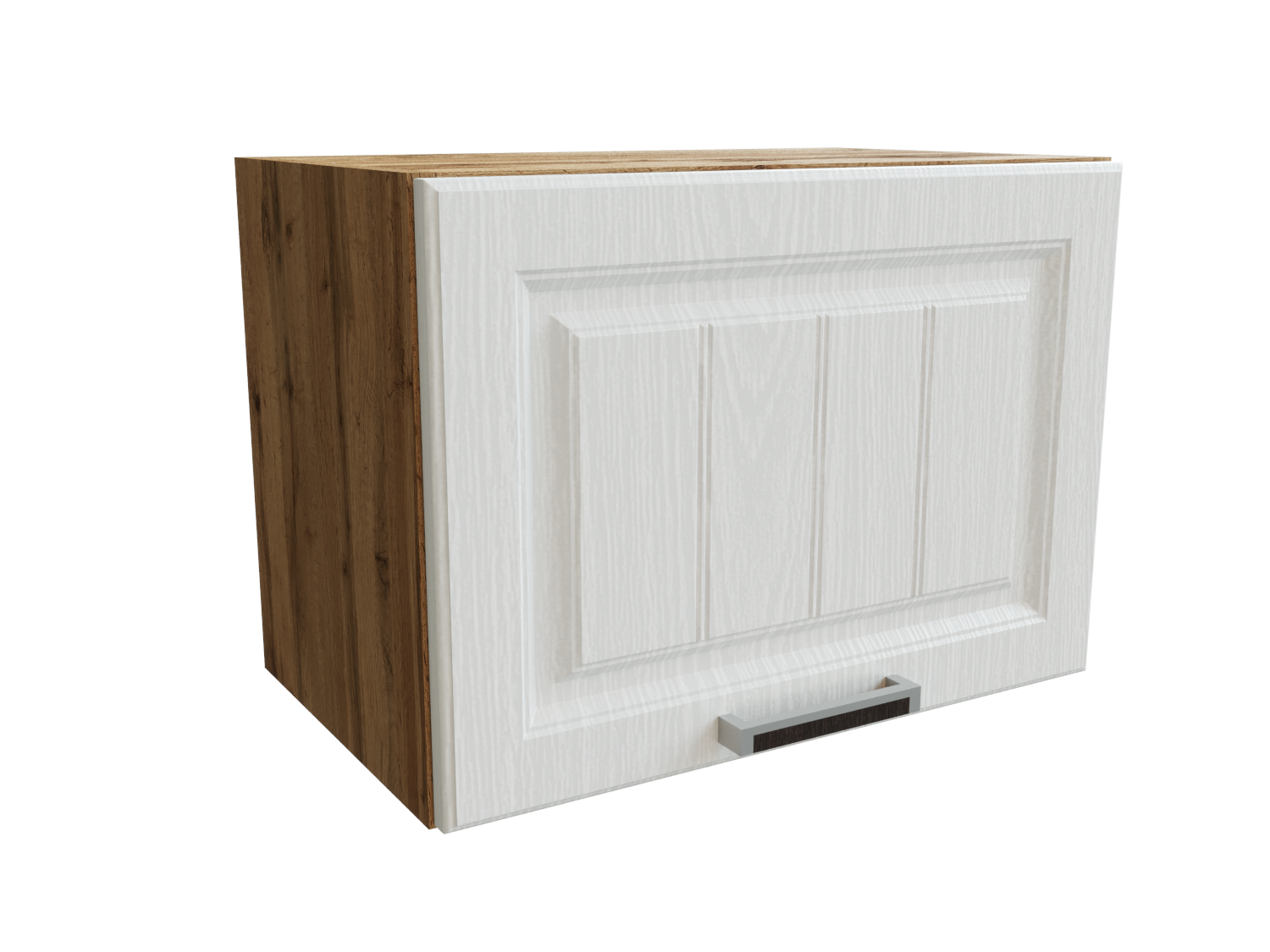 Изображение товара Навесной шкаф Прага верхний горизонтальный 50x35.80x31.80 см фасад белый МДФ каркас дуб вотан МДФ Сурская Мебель