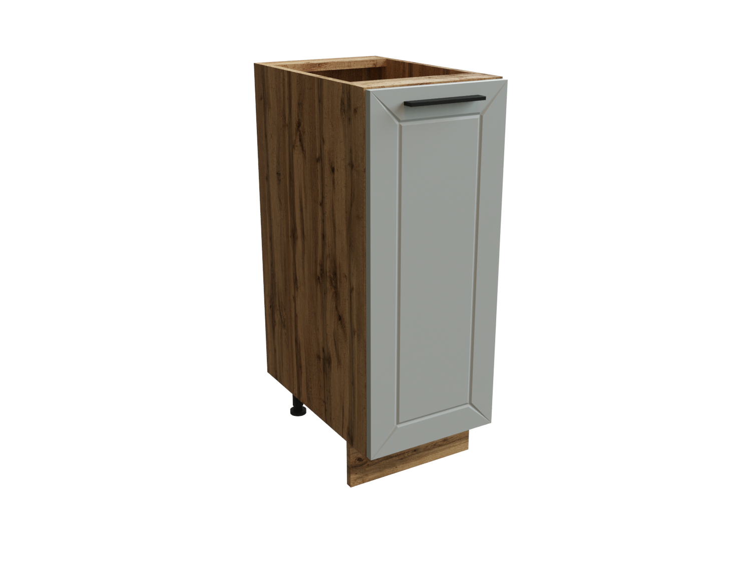 Изображение товара Напольный шкаф Глетчер нижний 30x81.60x47.80 см фасад белый МДФ каркас дуб вотан ЛДСП Сурская Мебель